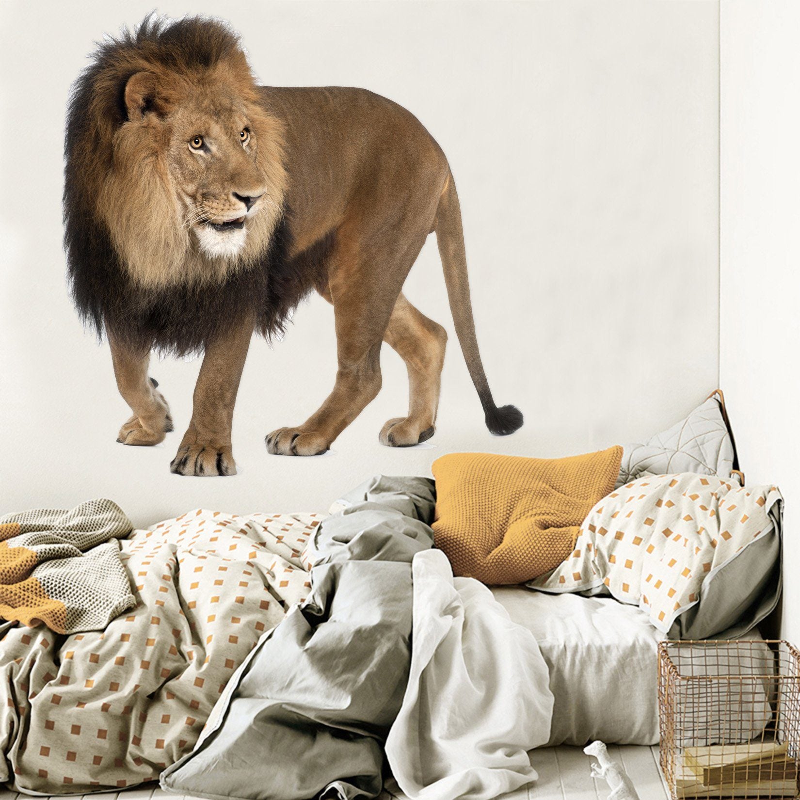 3D Lion Head 035 Animals Wall Stickers Wallpaper AJ Wallpaper 