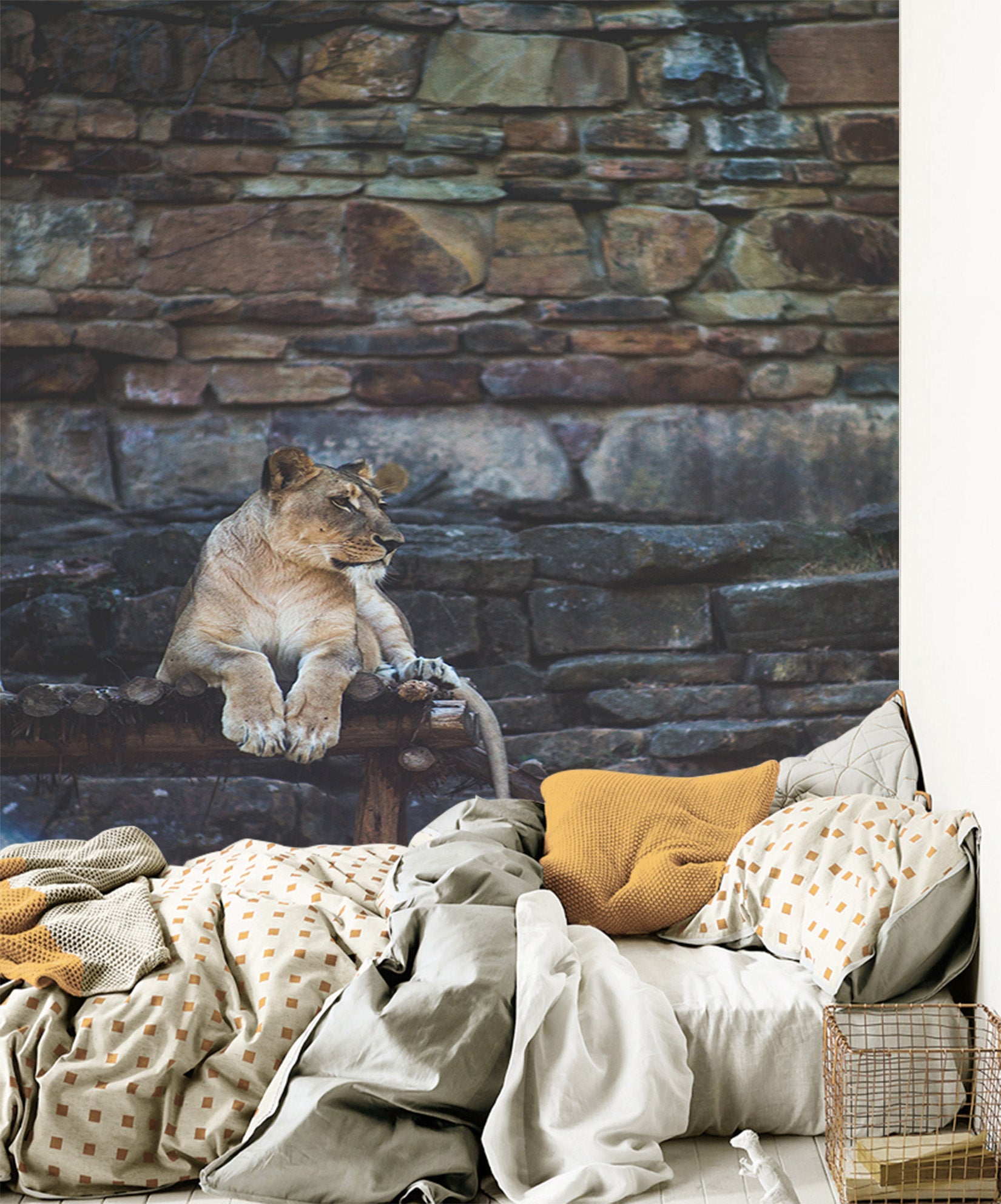 3D Lion 049 Wall Murals Wallpaper AJ Wallpaper 2 