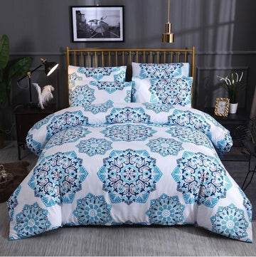 3D Blue Pattern 13062 Bed Pillowcases Quilt