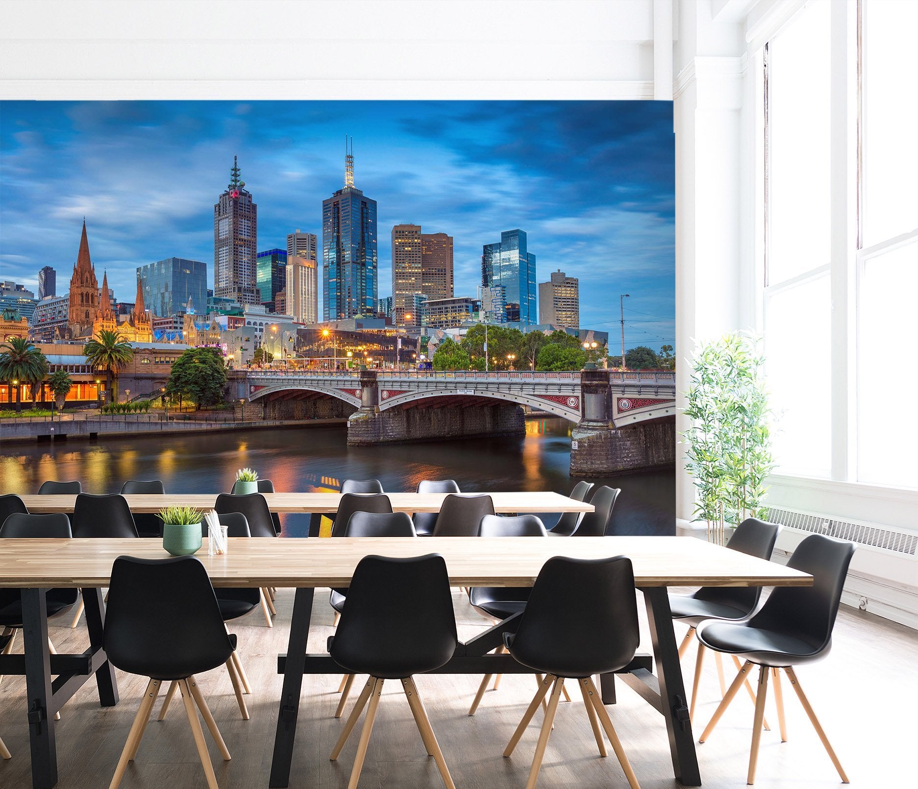 3D colorful city buildings beside the bridge 22 Wall Murals Wallpaper AJ Wallpaper 