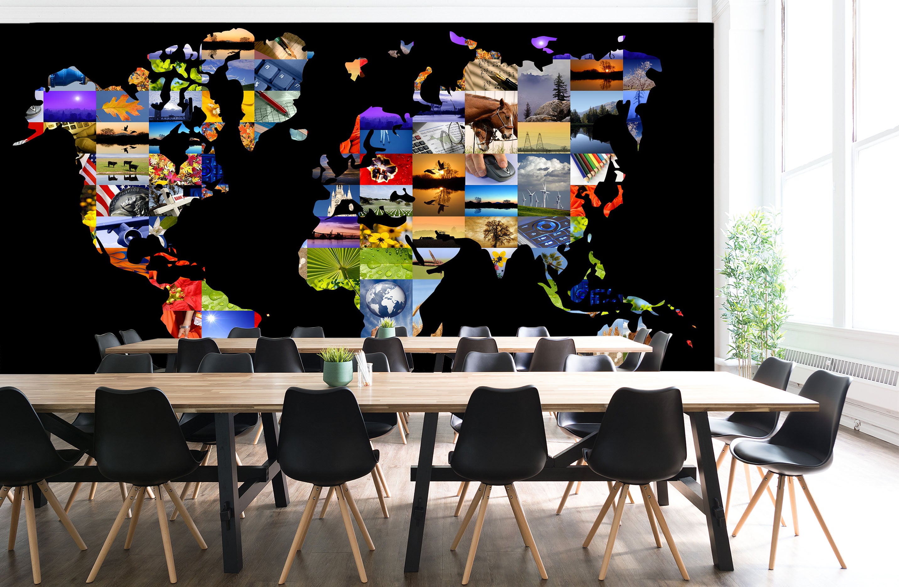 3D Color Painting 2018 World Map Wall Murals