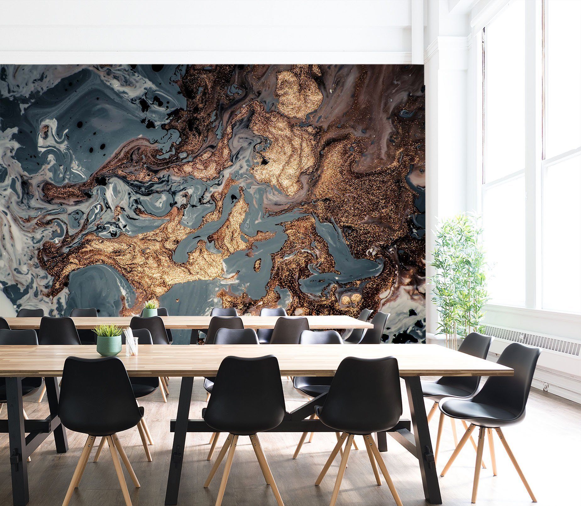 3D Blue and brown Abstract Liquid 24 Wall Murals Wallpaper AJ Wallpaper 