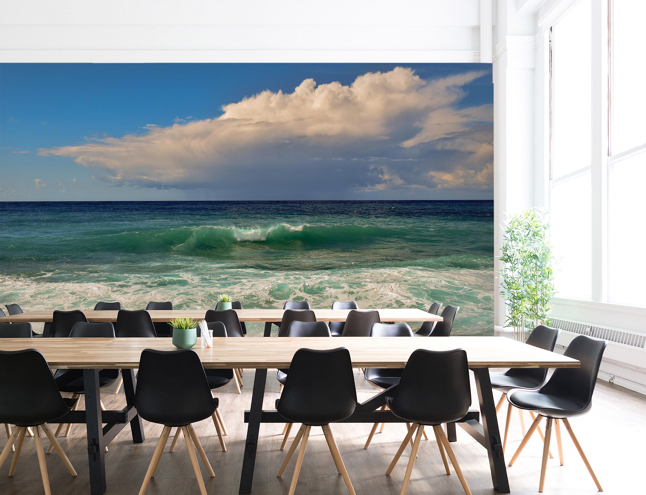 3D Green Sea Wave 020 Wall Murals
