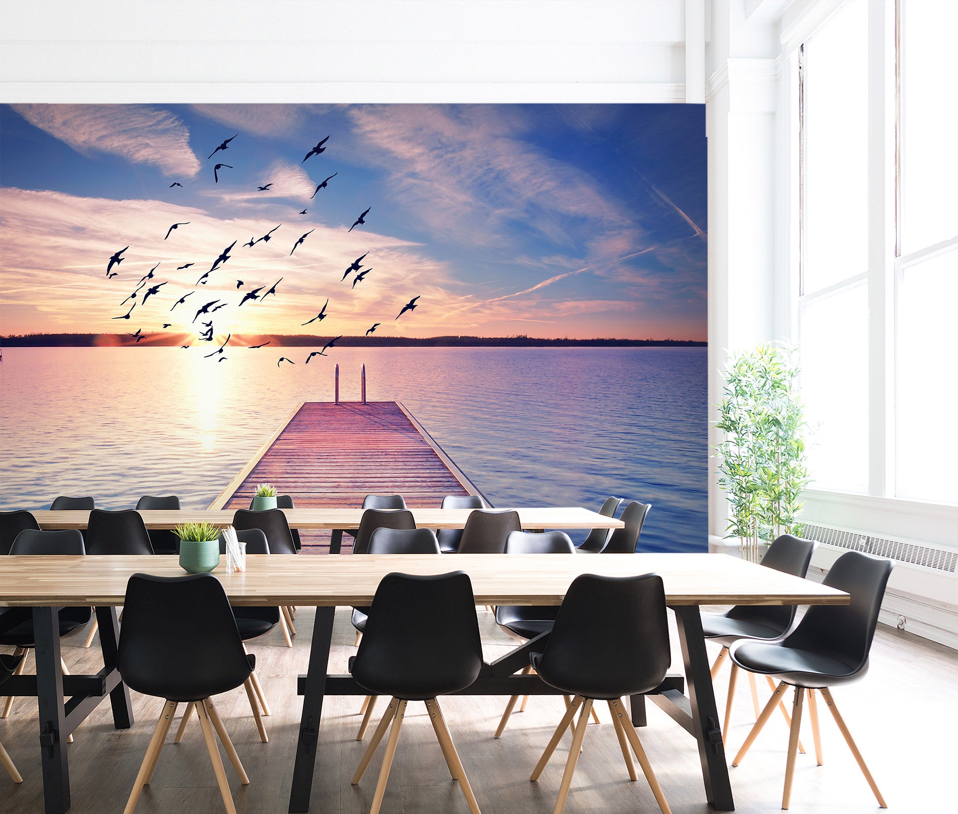 3D Sunlight Seagull 037 Wall Murals Wallpaper AJ Wallpaper 2 