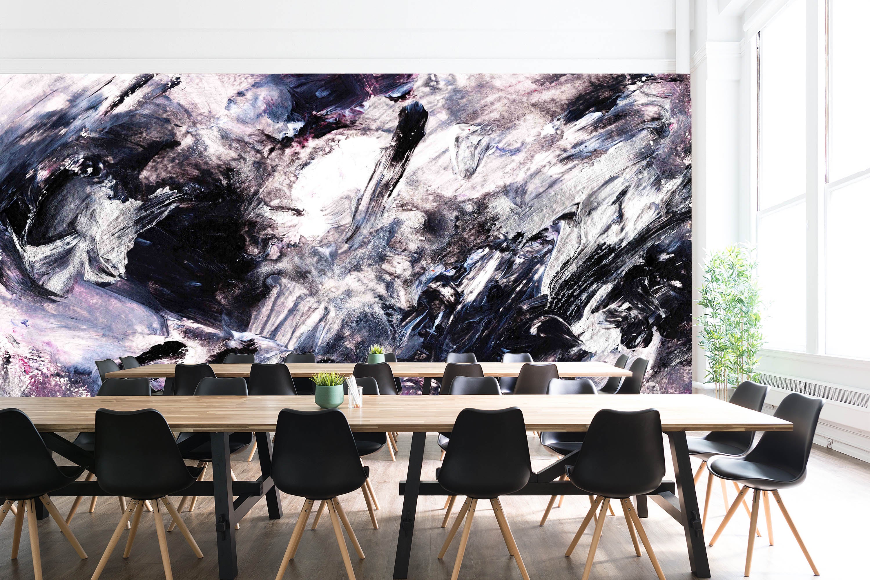 3D Black & White Paint 098 Wall Murals