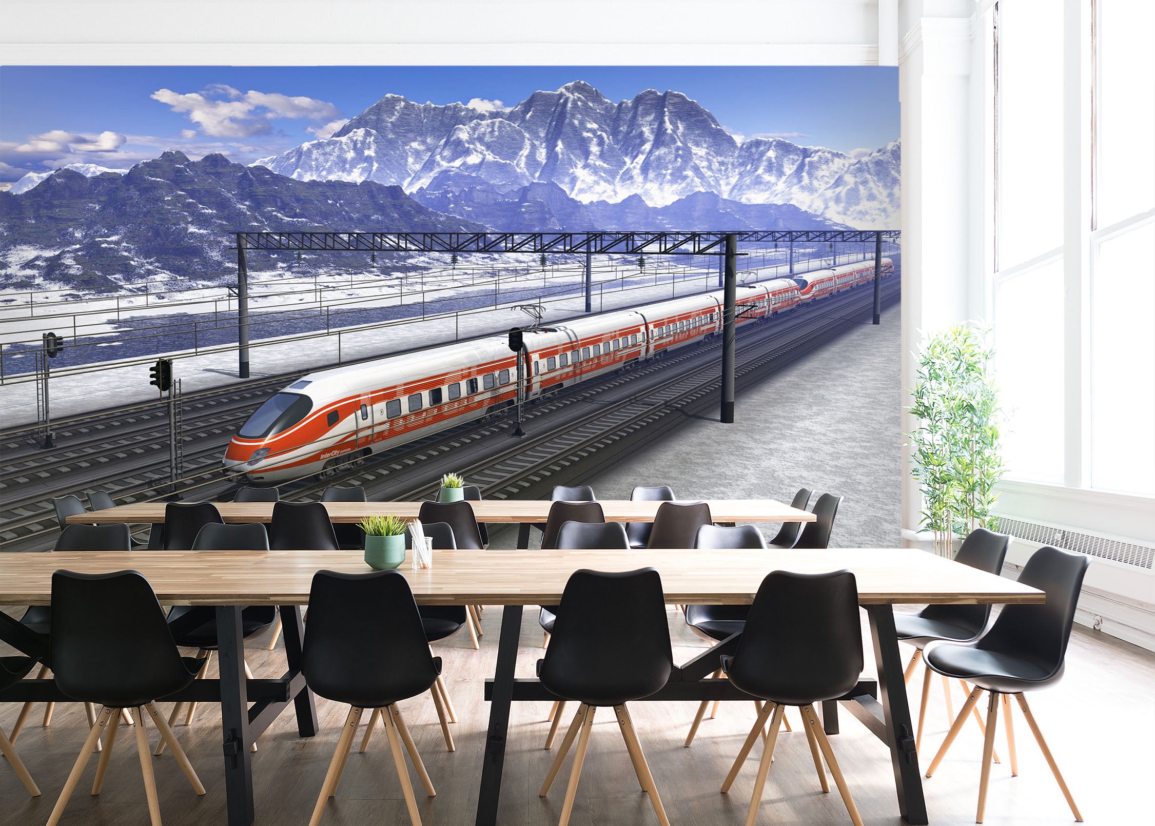 3D High-Speed Railway 166 Vehicle Wall Murals