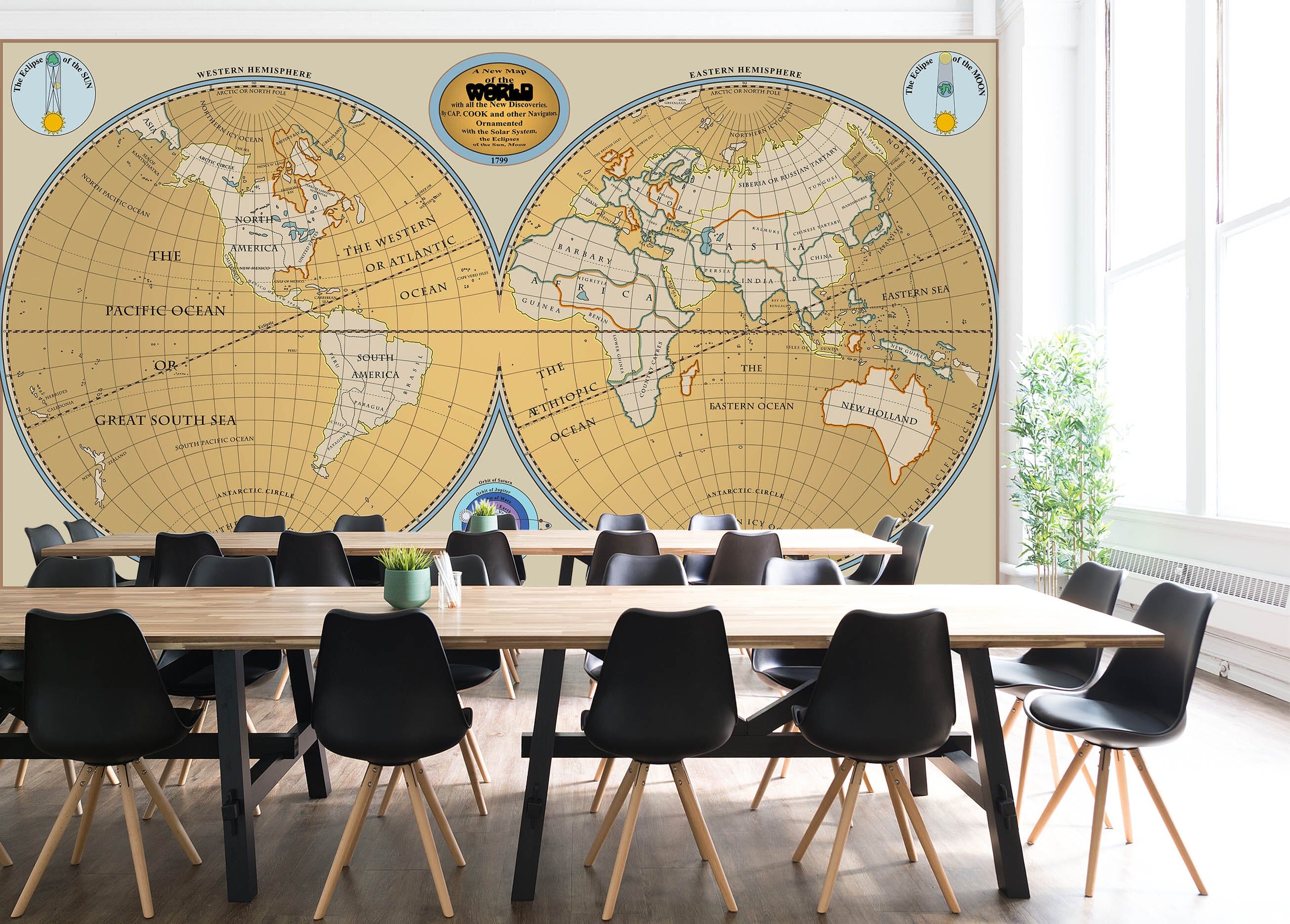 3D Yellow Circle 2058 World Map Wall Murals Wallpaper AJ Wallpaper 2 