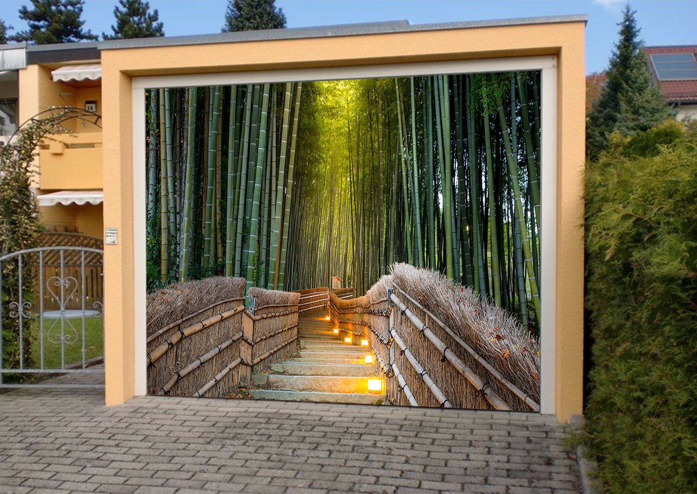 3D Bamboo Forest Stairs 378 Garage Door Mural Wallpaper AJ Wallpaper 