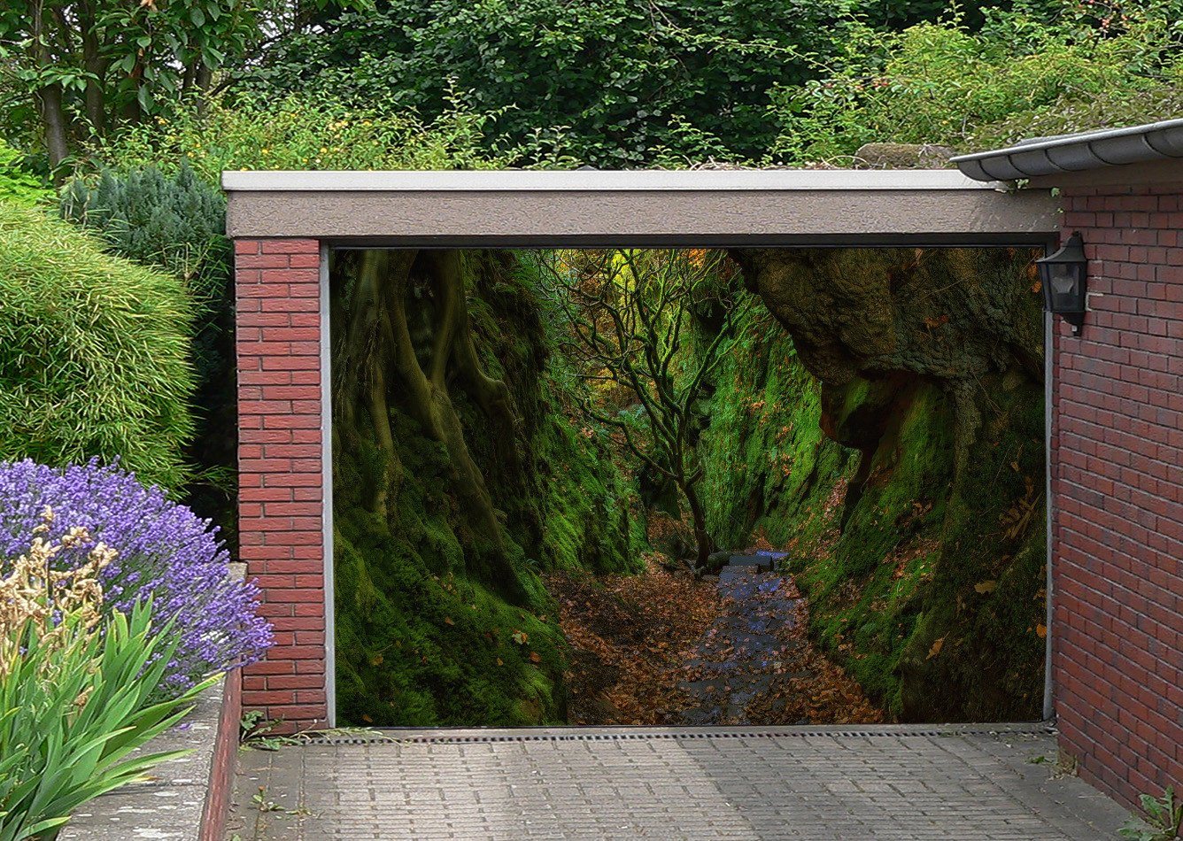 3D Mountain Deep Path 240 Garage Door Mural Wallpaper AJ Wallpaper 