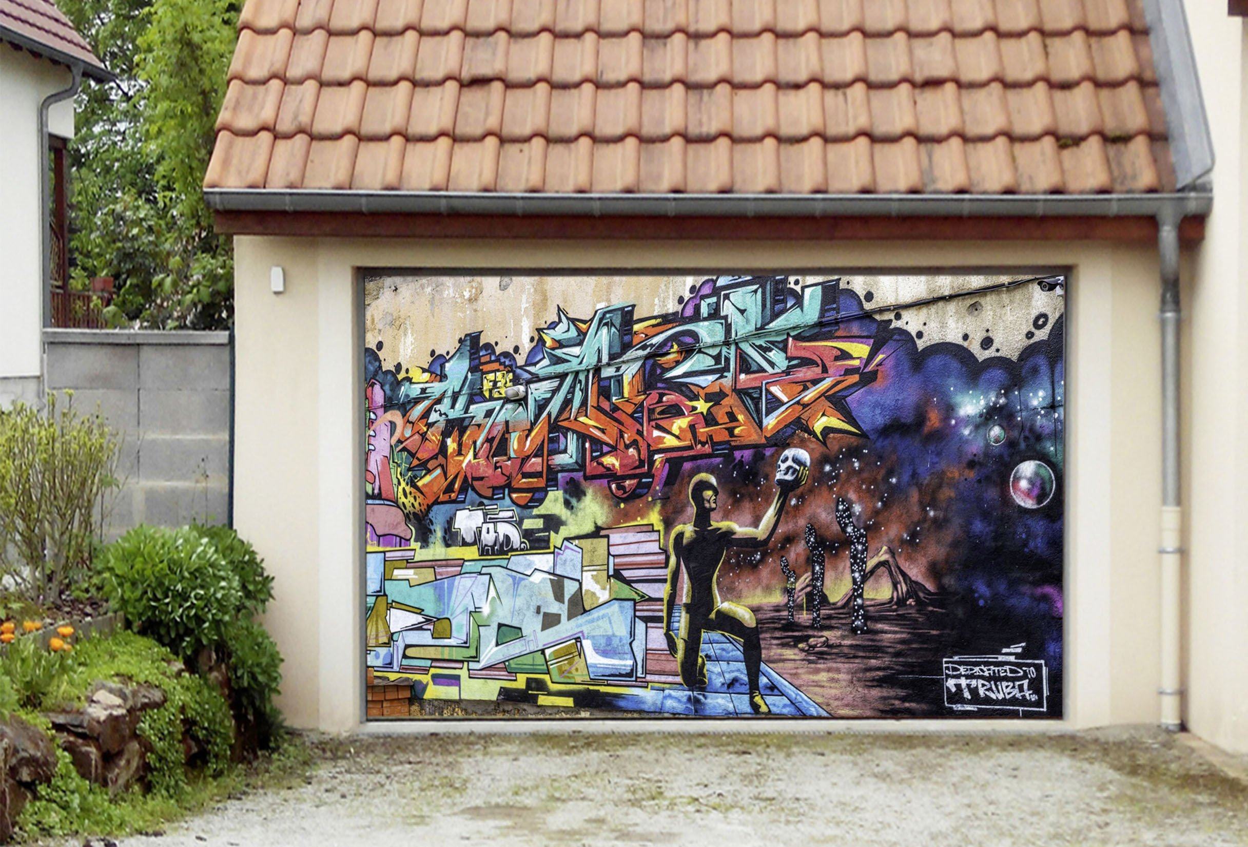 3D Interesting Graffiti 404 Garage Door Mural Wallpaper AJ Wallpaper 