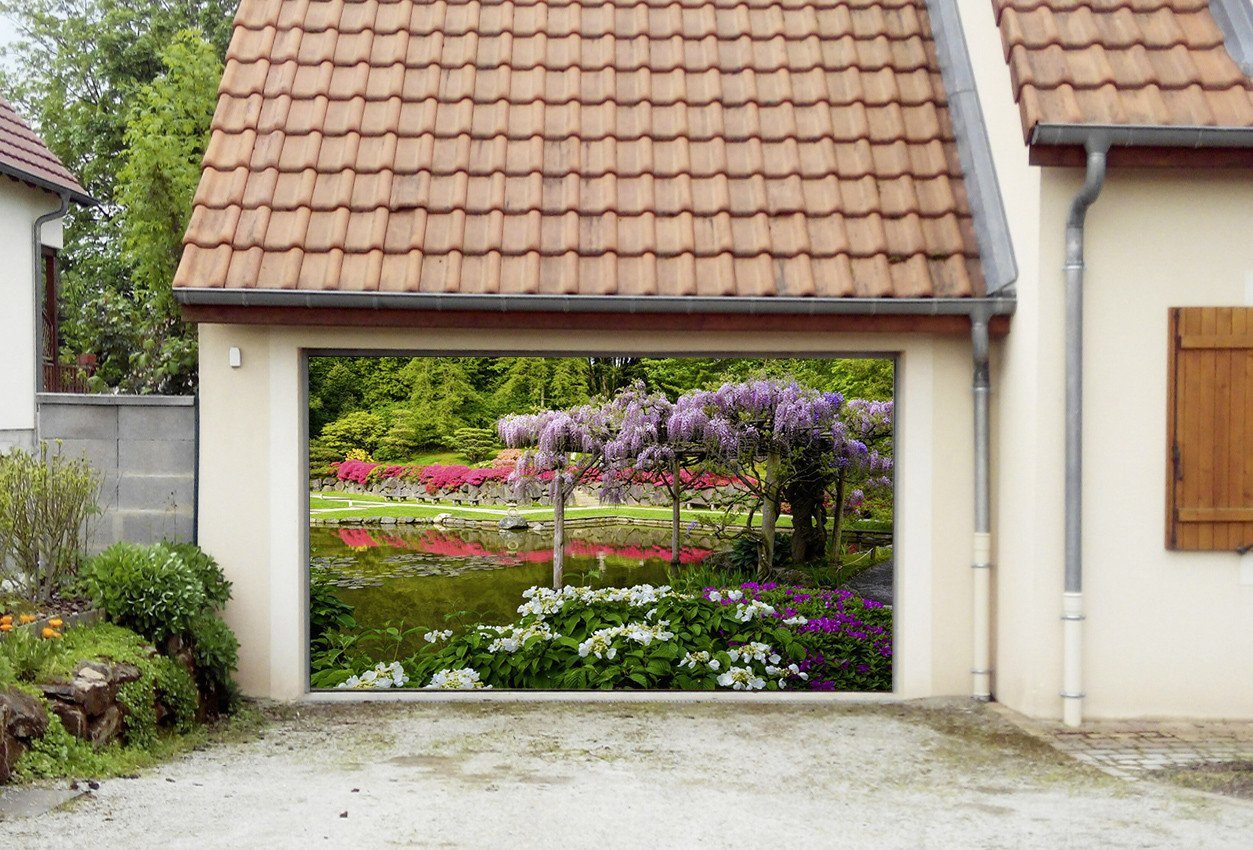 3D Lake Flowers 285 Garage Door Mural Wallpaper AJ Wallpaper 