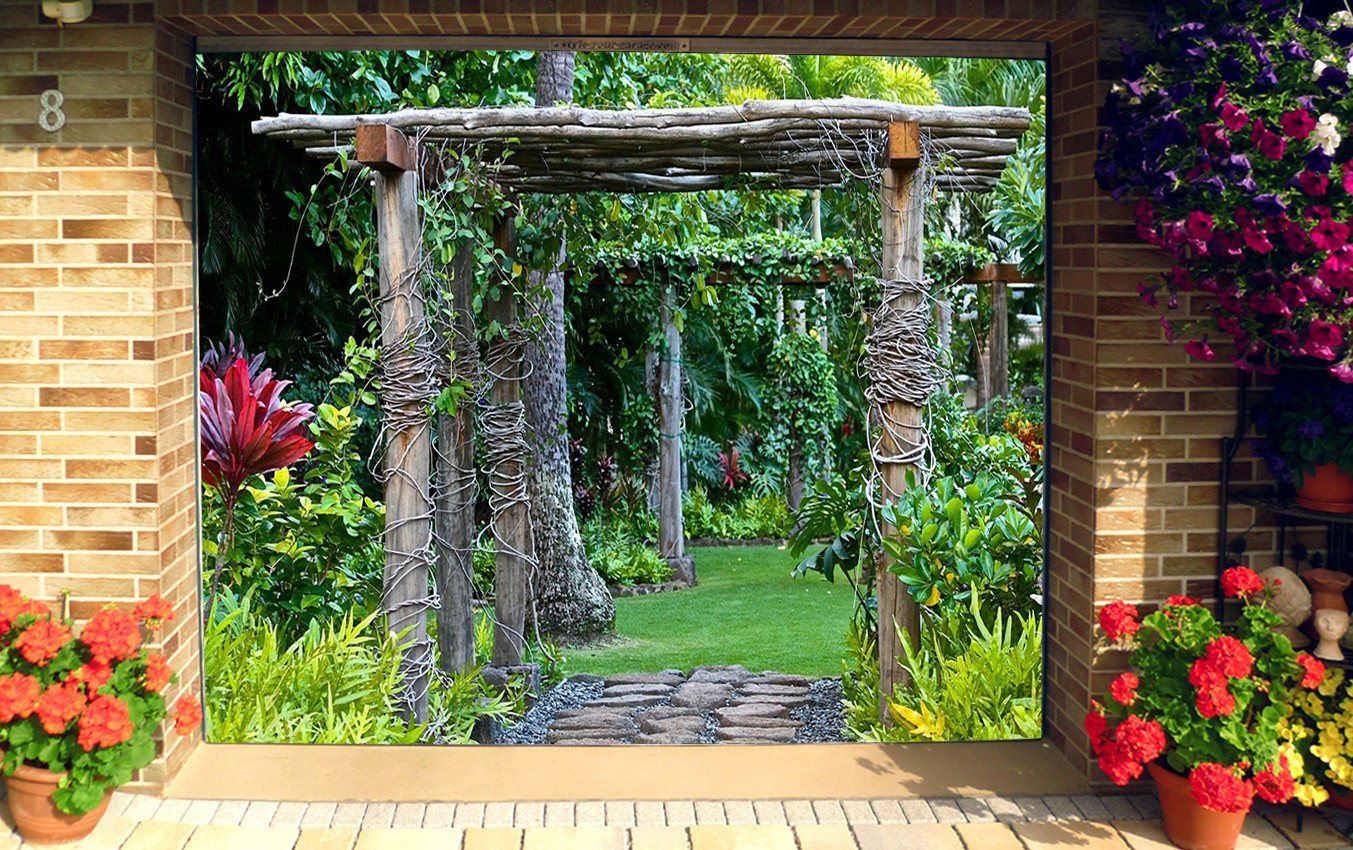 3D Wood Rattan 146 Garage Door Mural Wallpaper AJ Wallpaper 