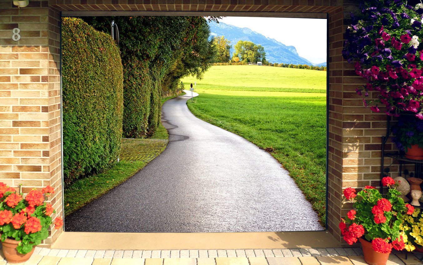 3D Roadside Grassland 184 Garage Door Mural Wallpaper AJ Wallpaper 