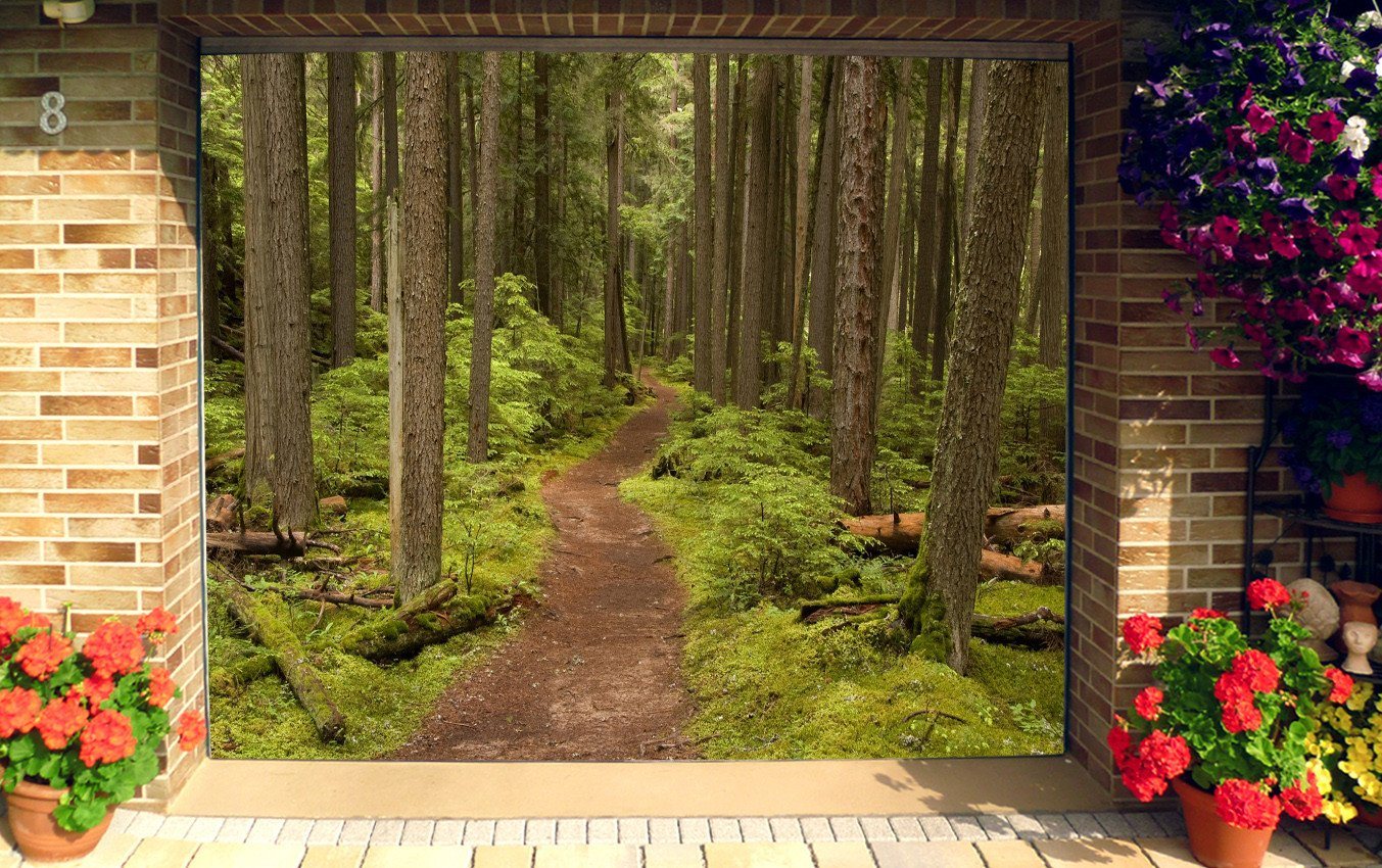 3D Dense Forest Trial 136 Garage Door Mural Wallpaper AJ Wallpaper 