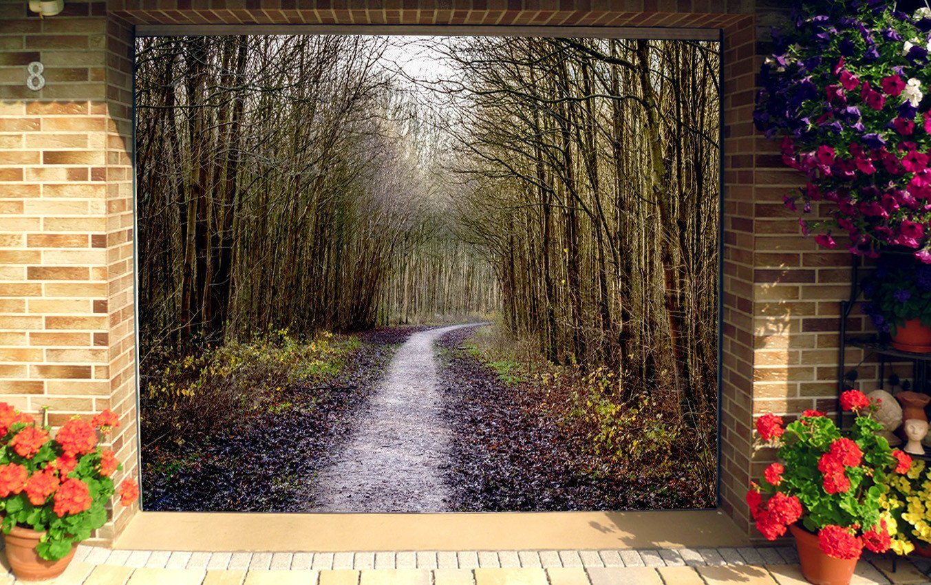 3D Bare Forest Road 165 Garage Door Mural Wallpaper AJ Wallpaper 