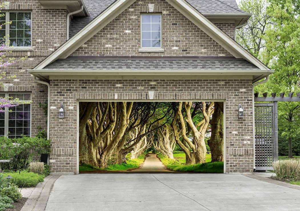 3D Roadside Dancing Trees 180 Garage Door Mural Wallpaper AJ Wallpaper 