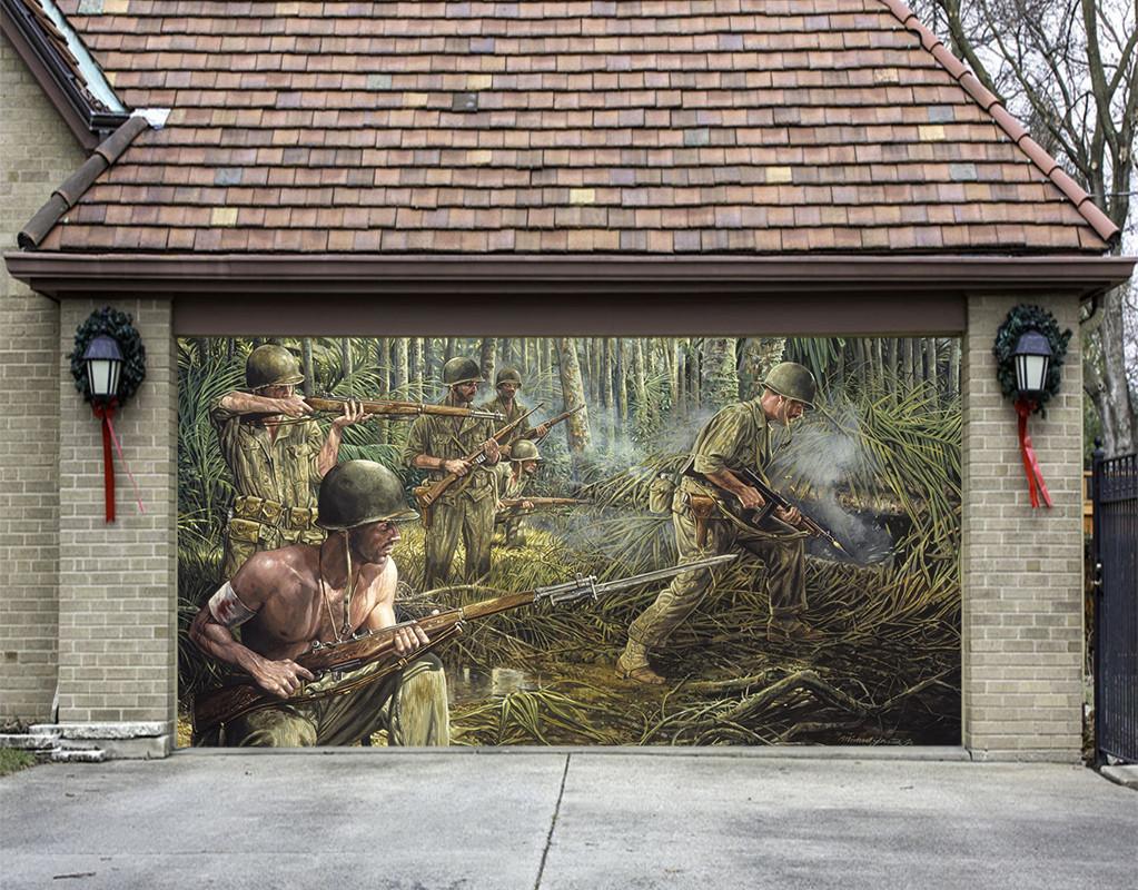 3D Jungle Warriors 234 Garage Door Mural Wallpaper AJ Wallpaper 