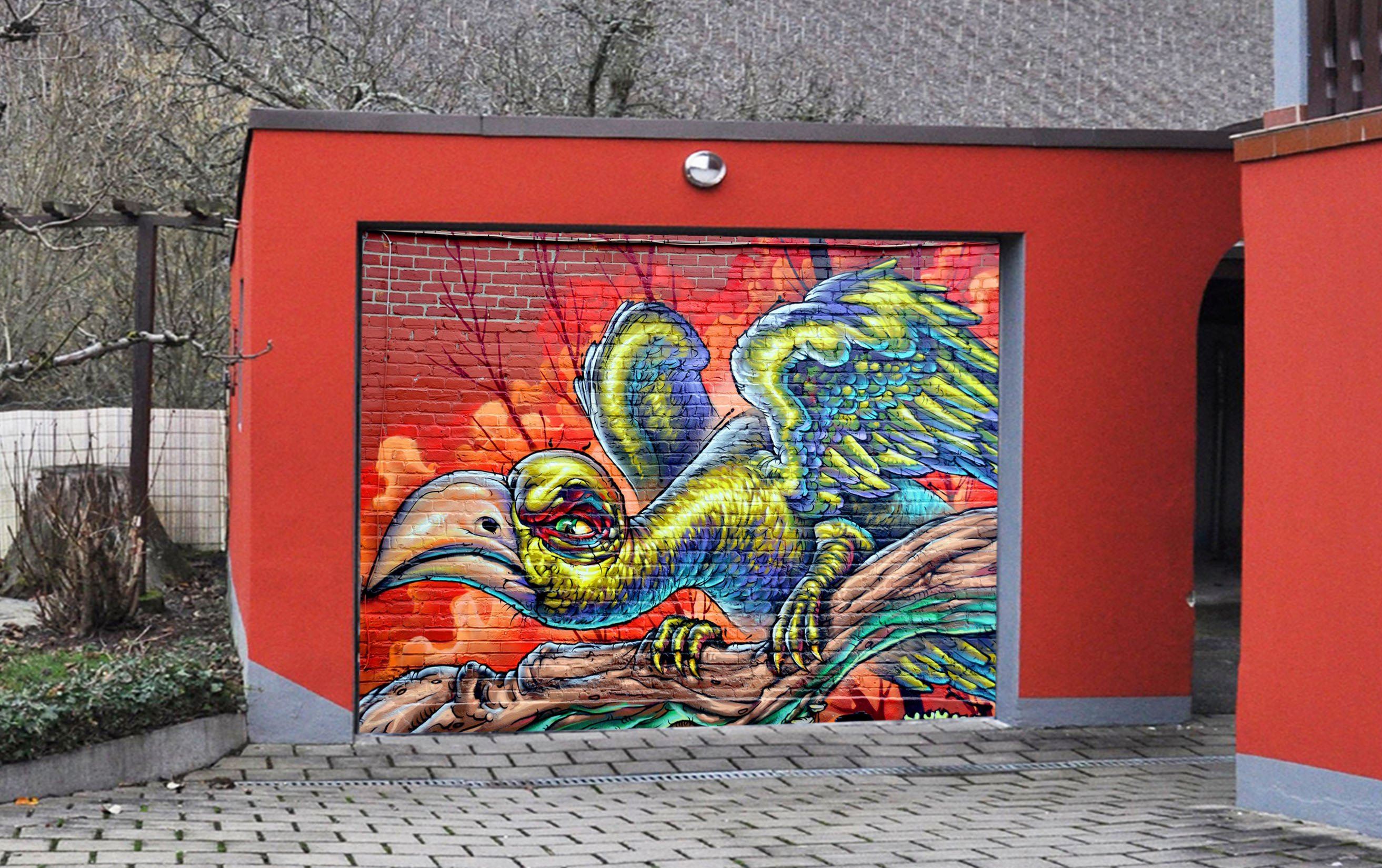 3D Graffiti Eagle 21 Garage Door Mural Wallpaper AJ Wallpaper 