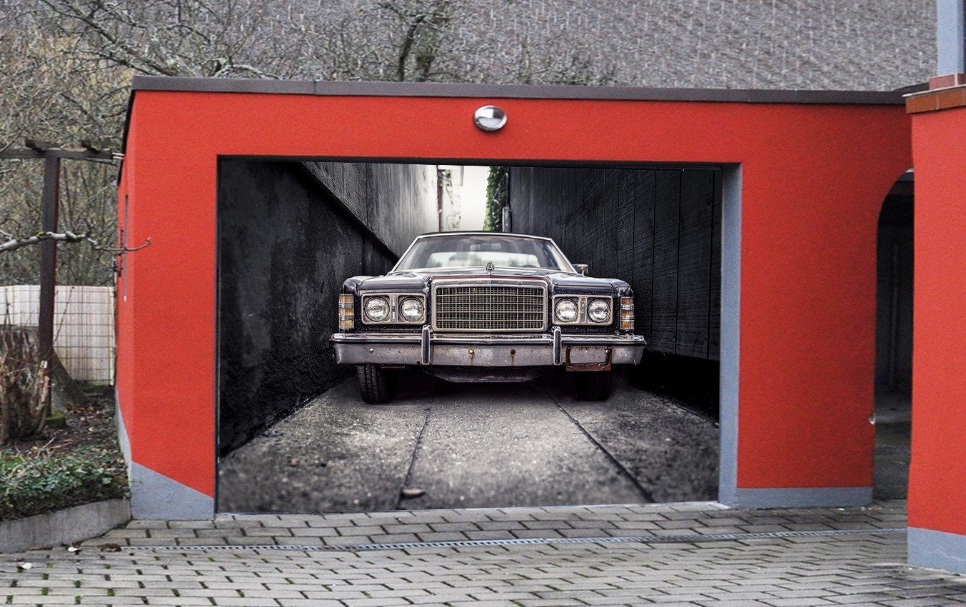 3D Alley Rusty Car 263 Garage Door Mural Wallpaper AJ Wallpaper 