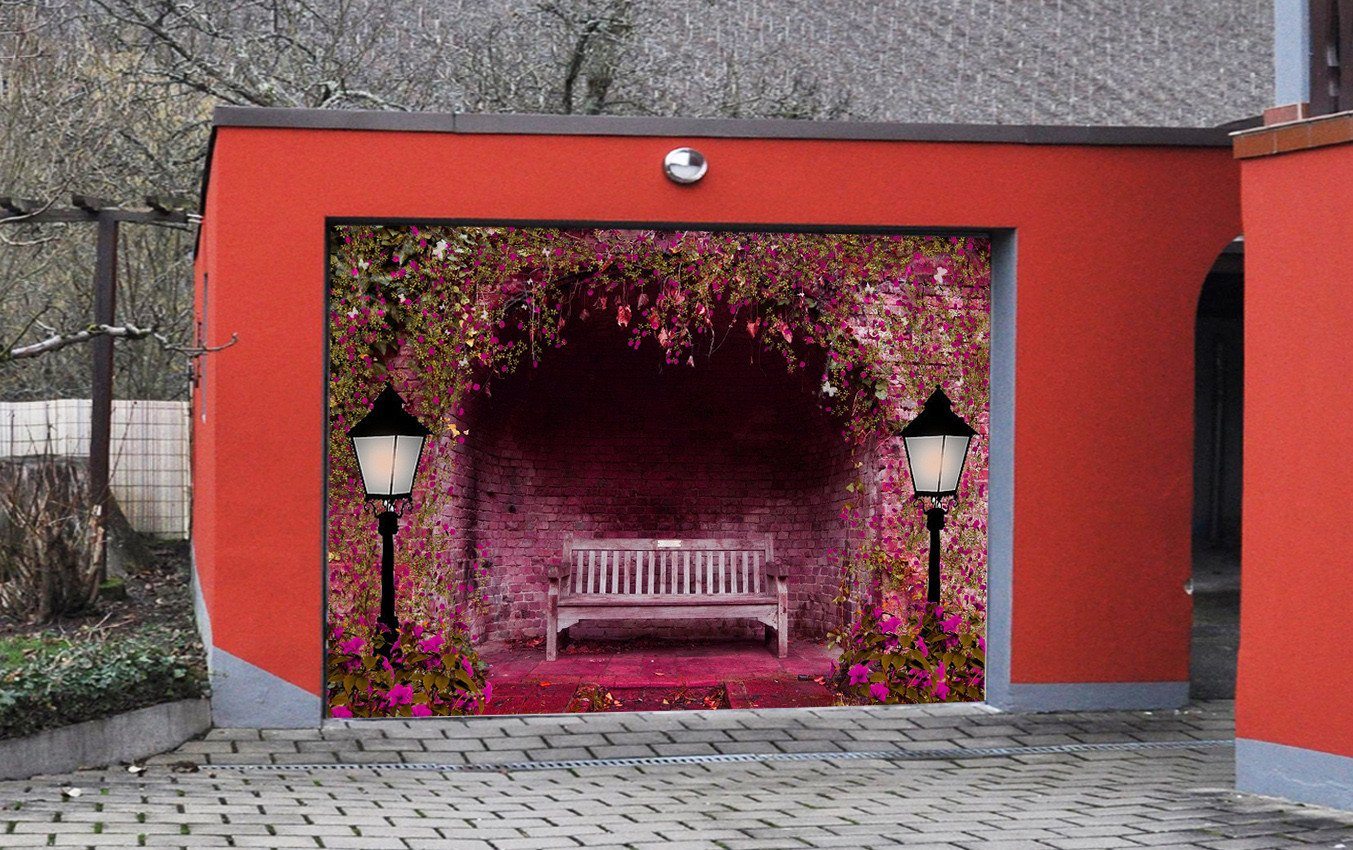 3D Garden Resting Bench 246 Garage Door Mural Wallpaper AJ Wallpaper 