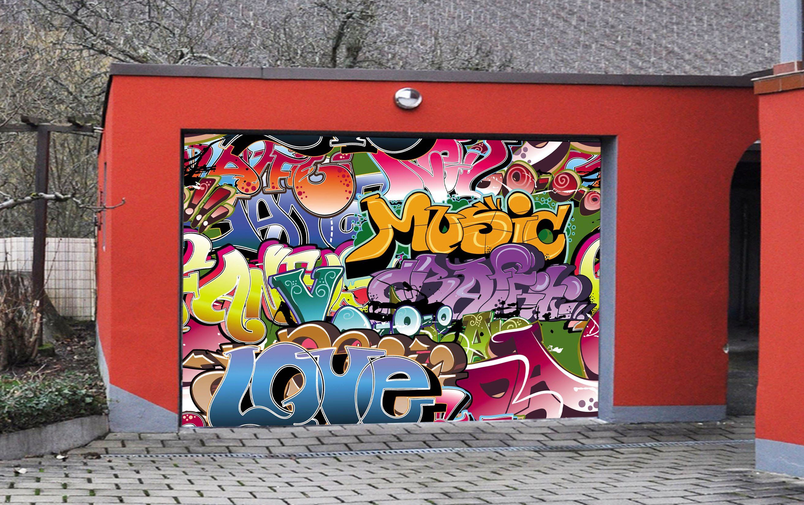3D Pretty Graffiti Fonts 98 Garage Door Mural Wallpaper AJ Wallpaper 