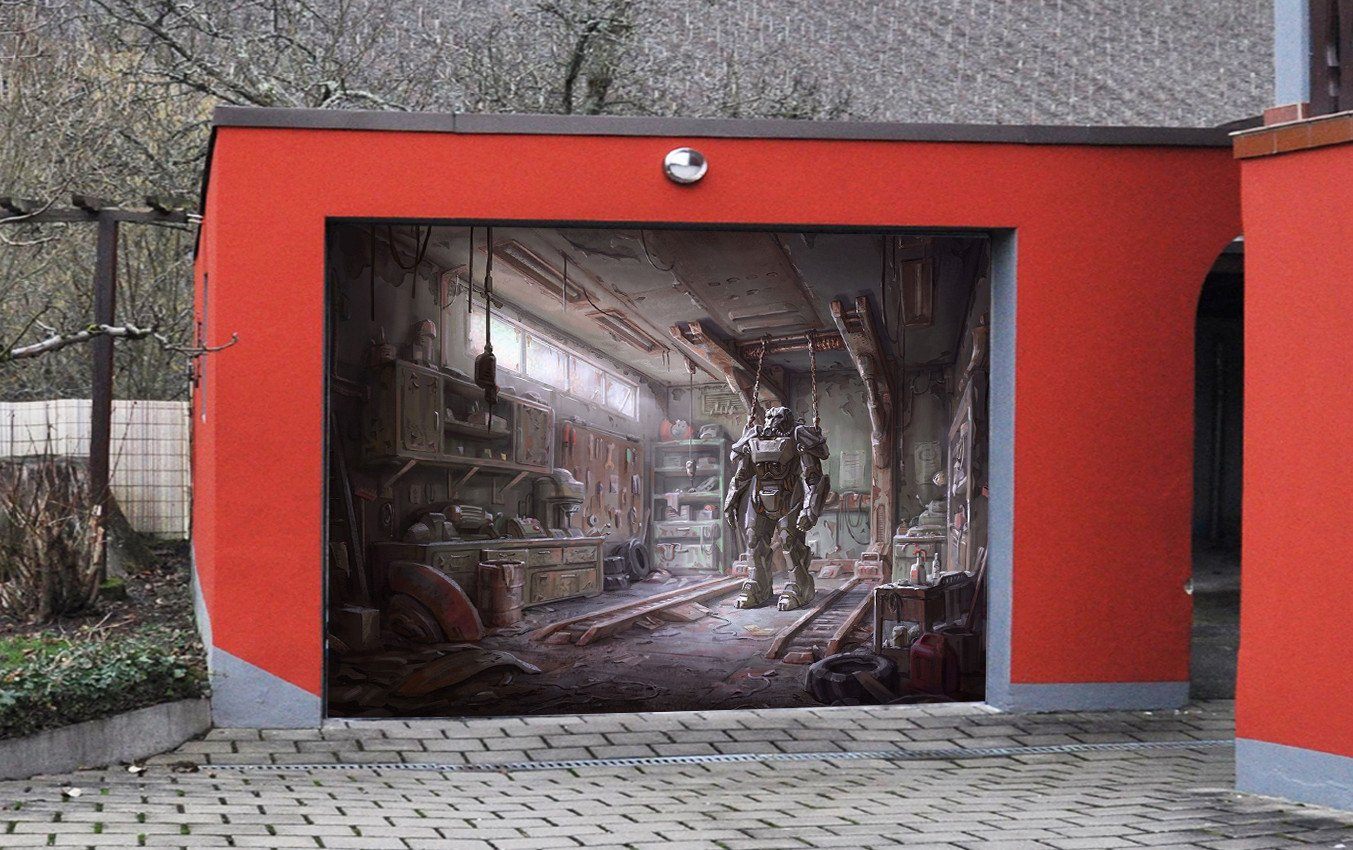 3D Robot House 142 Garage Door Mural Wallpaper AJ Wallpaper 