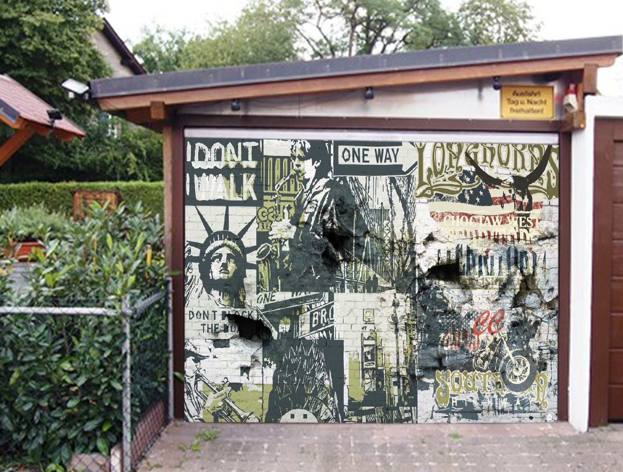 3D Bricks Wall Posters 472 Garage Door Mural Wallpaper AJ Wallpaper 