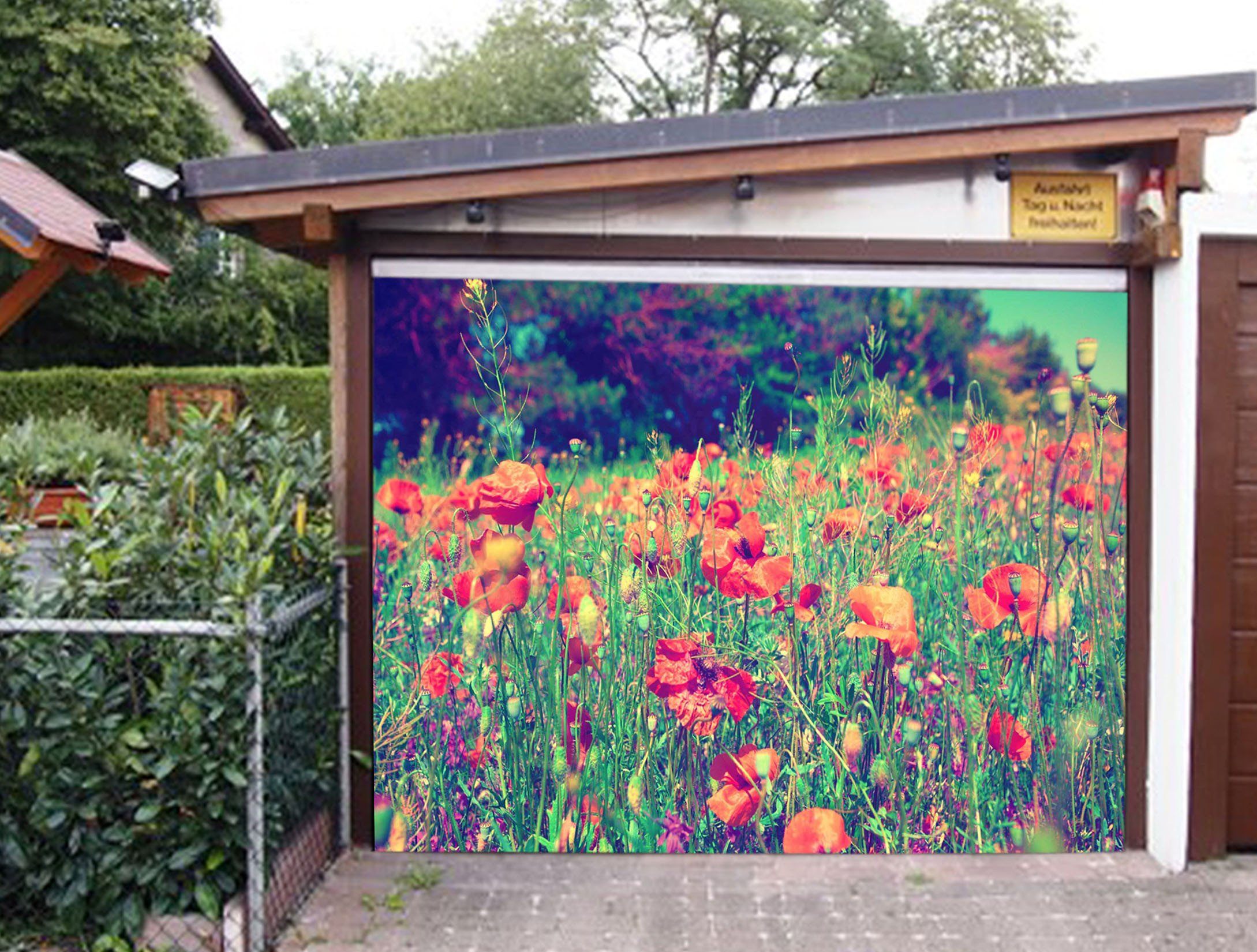 3D Lush Wildflowers 410 Garage Door Mural Wallpaper AJ Wallpaper 