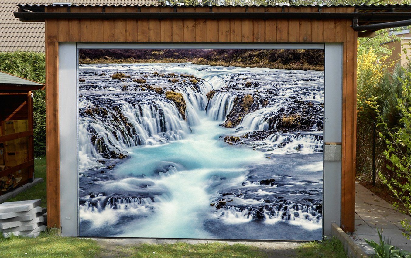3D River Waterfalls 255 Garage Door Mural Wallpaper AJ Wallpaper 