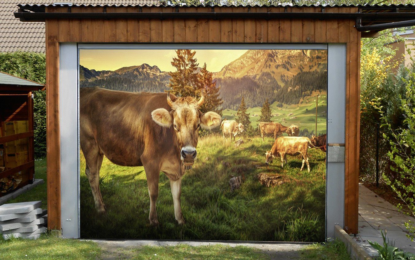 3D Mountain Grassland Animals 253 Garage Door Mural Wallpaper AJ Wallpaper 