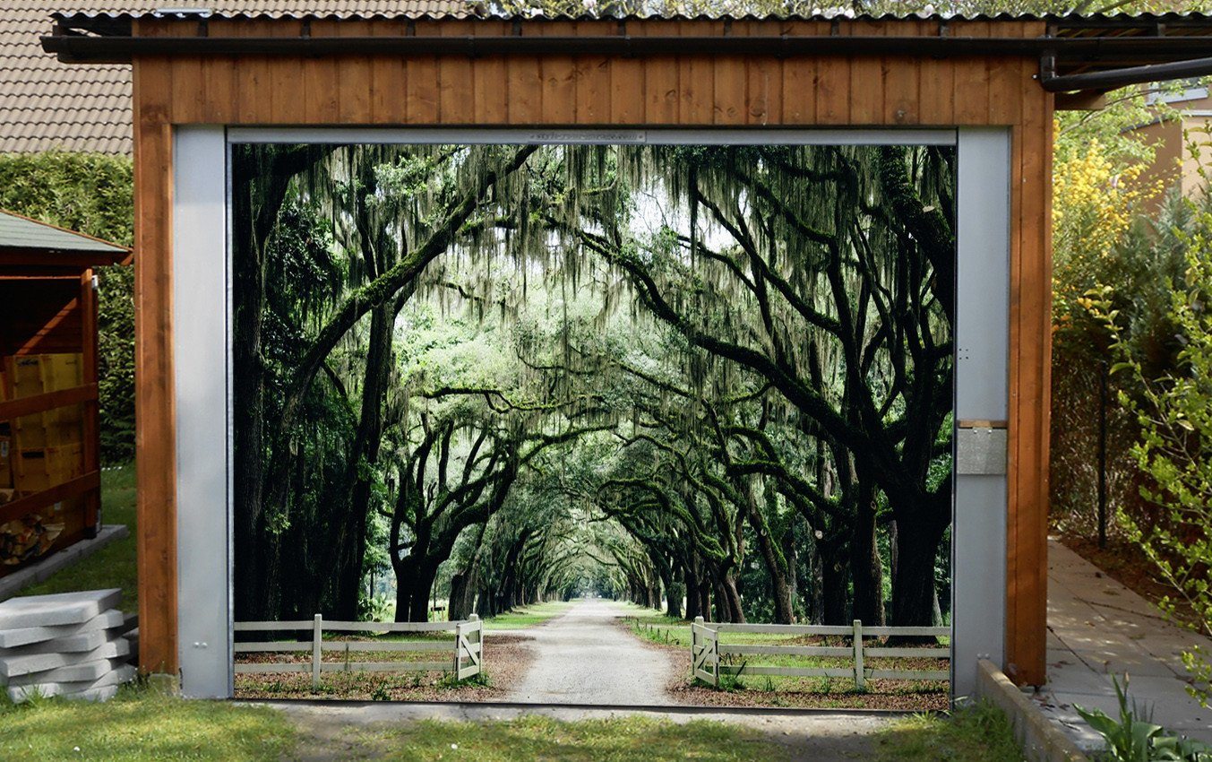 3D Roadside Lush Trees 152 Garage Door Mural Wallpaper AJ Wallpaper 