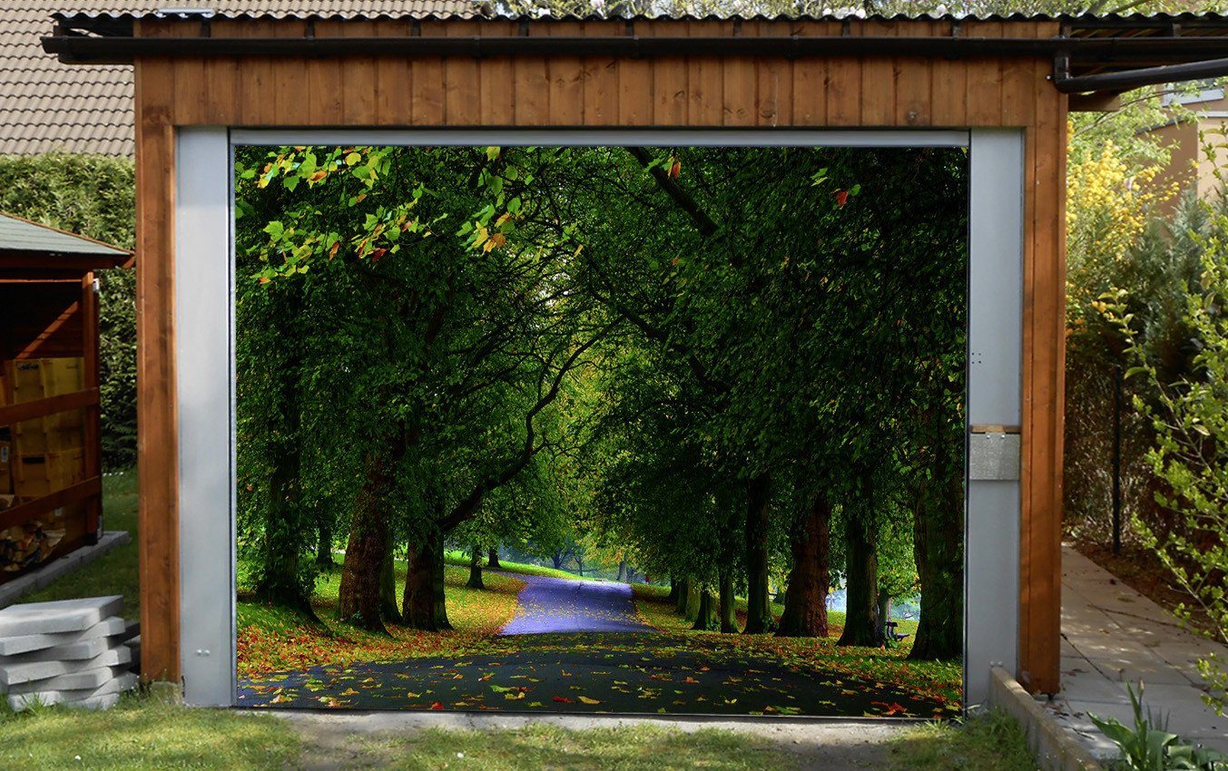 3D Roadside Green Trees 249 Garage Door Mural Wallpaper AJ Wallpaper 