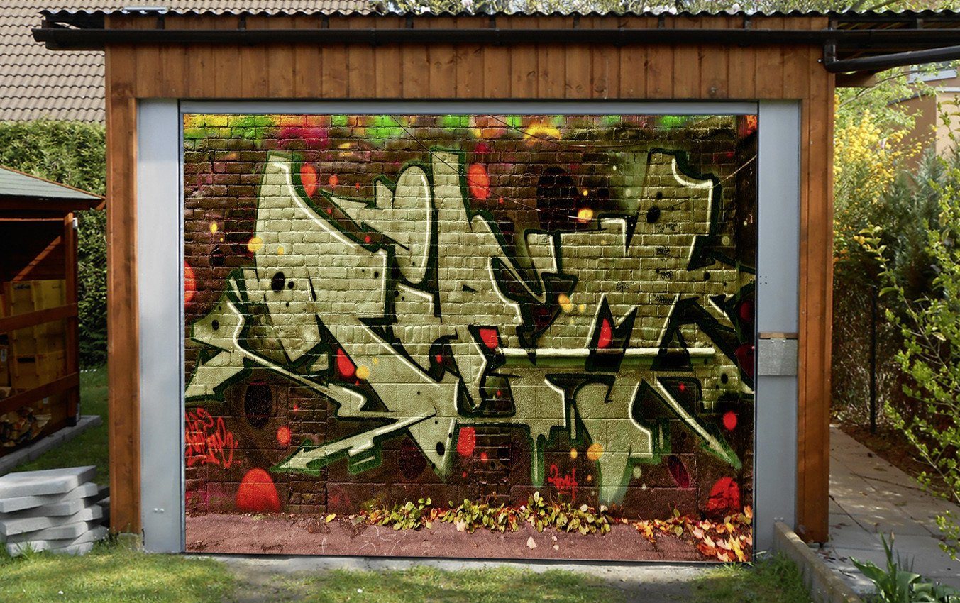 3D Bricks Wall Graffiti 256 Garage Door Mural Wallpaper AJ Wallpaper 