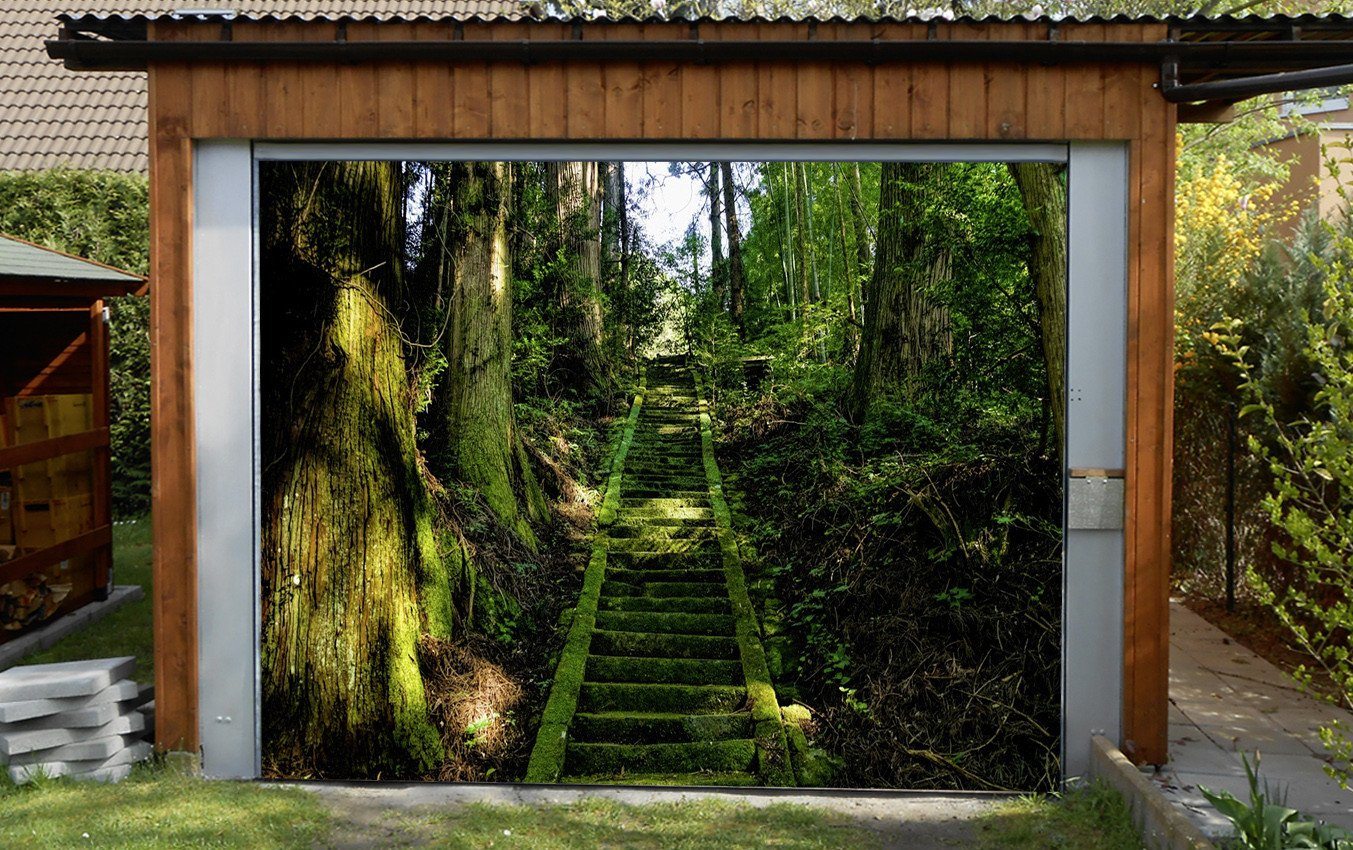 3D Forest Stone Stairs 159 Garage Door Mural Wallpaper AJ Wallpaper 