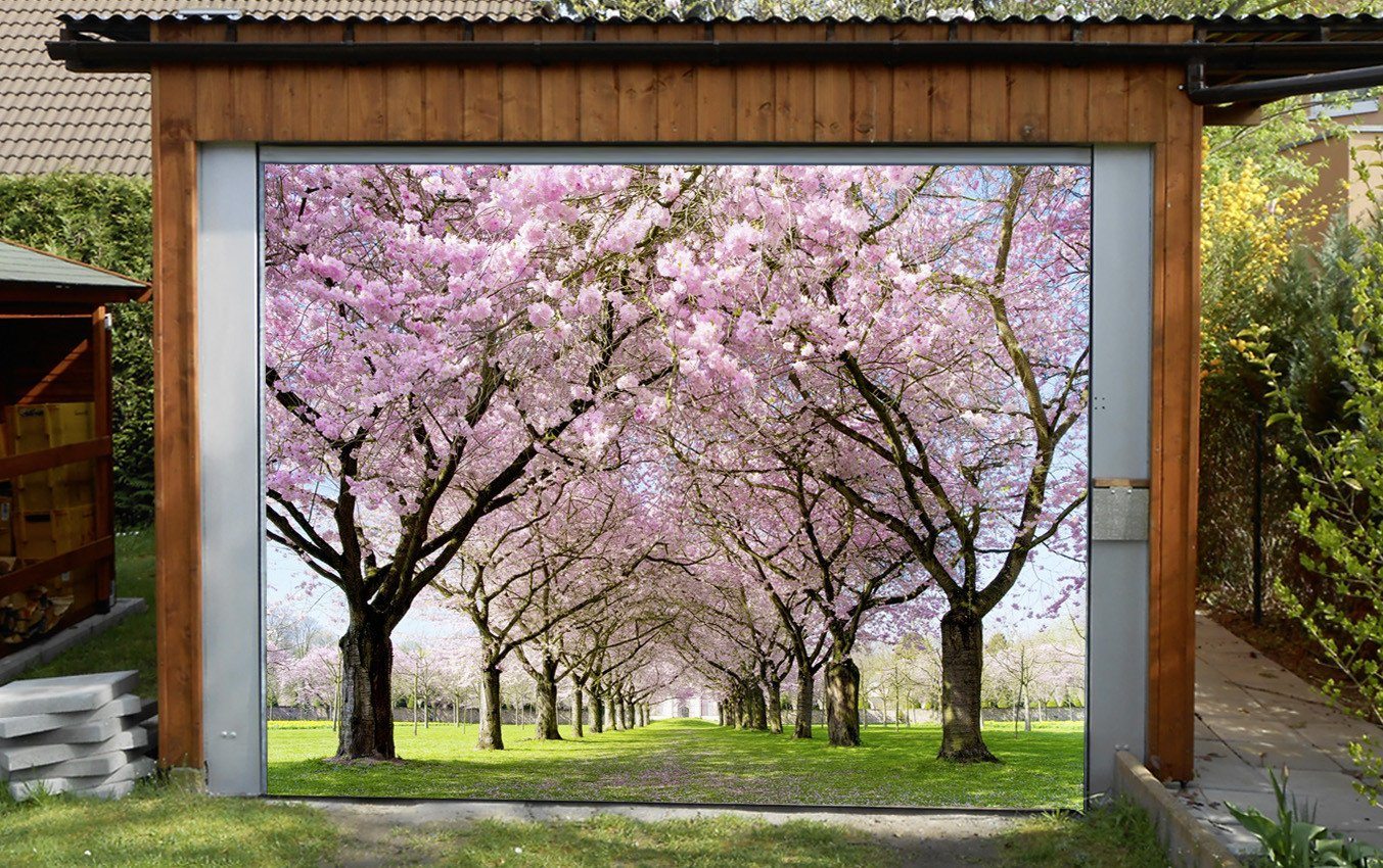 3D Flowering Trees 279 Garage Door Mural Wallpaper AJ Wallpaper 