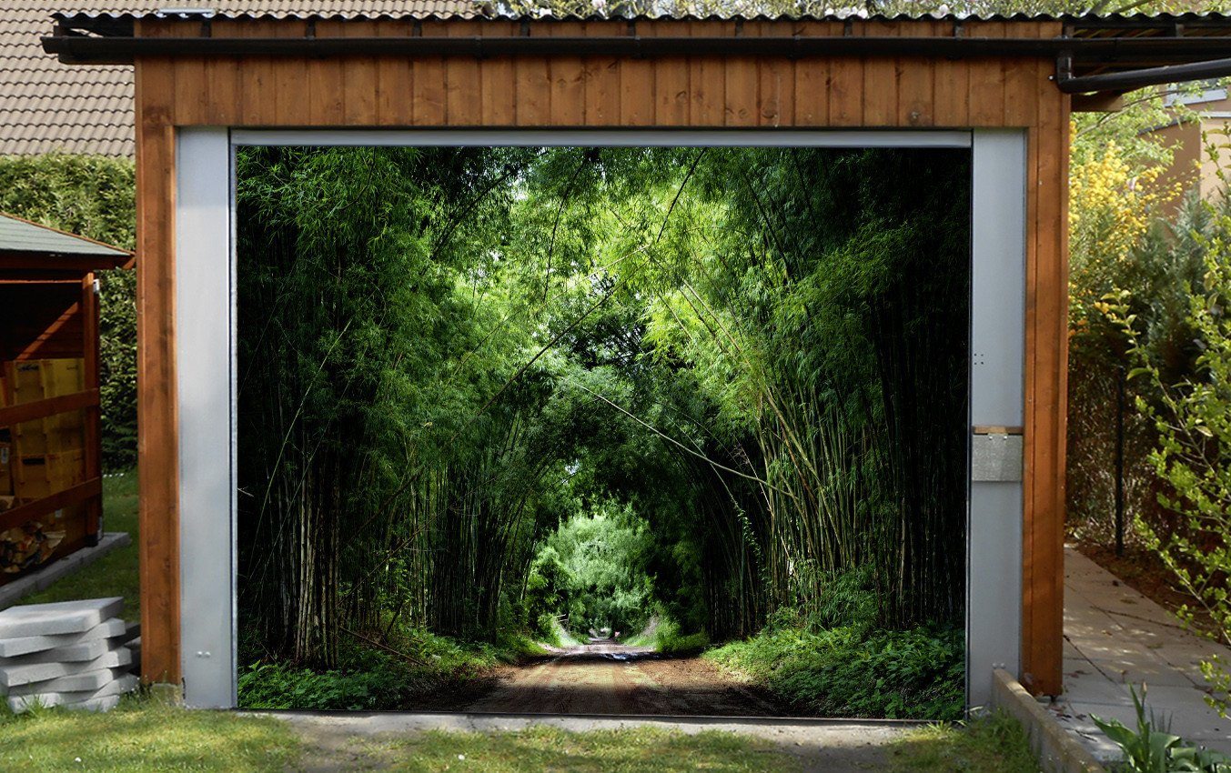 3D Bamboo Forest Road 132 Garage Door Mural Wallpaper AJ Wallpaper 