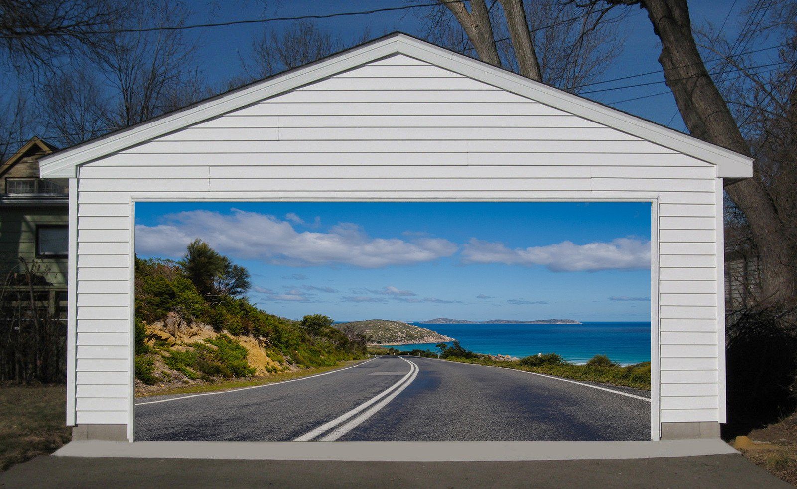 3D Road Sea Scenery 169 Garage Door Mural Wallpaper AJ Wallpaper 