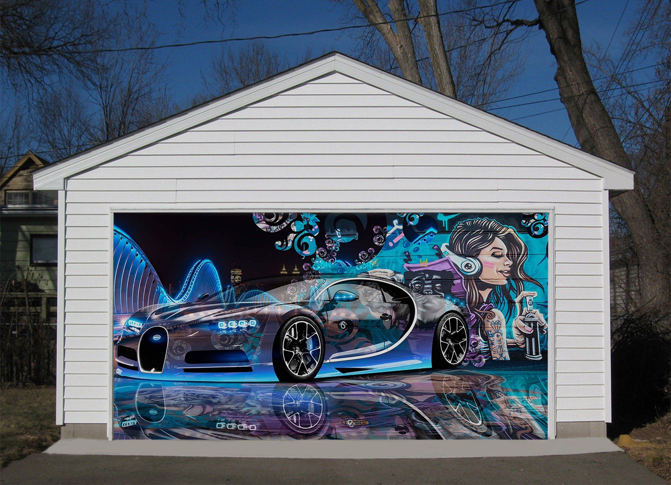 3D Cool Car Graffiti Girl 75 Garage Door Mural Wallpaper AJ Wallpaper 