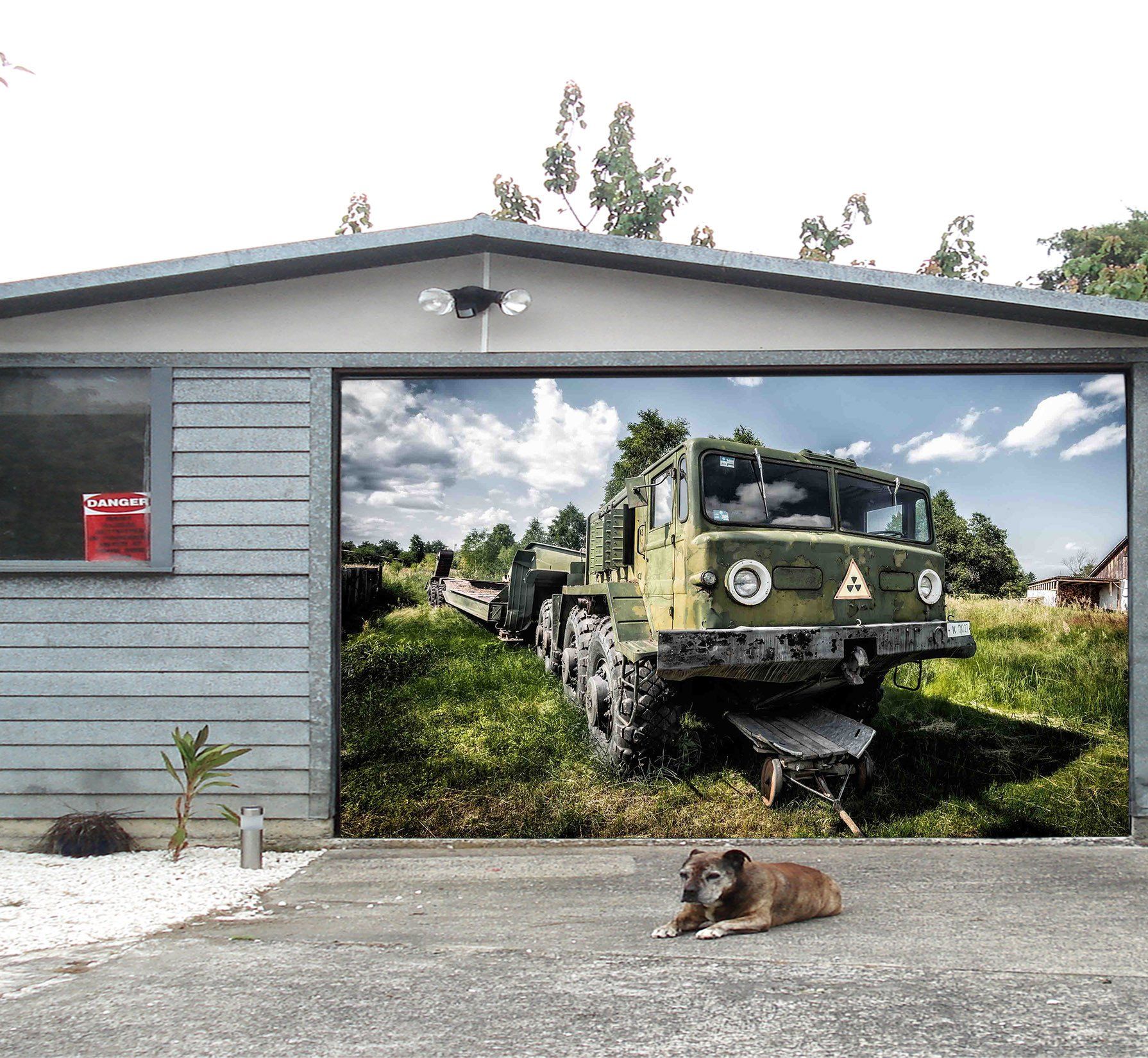 3D Grassland Trailer 326 Garage Door Mural Wallpaper AJ Wallpaper 