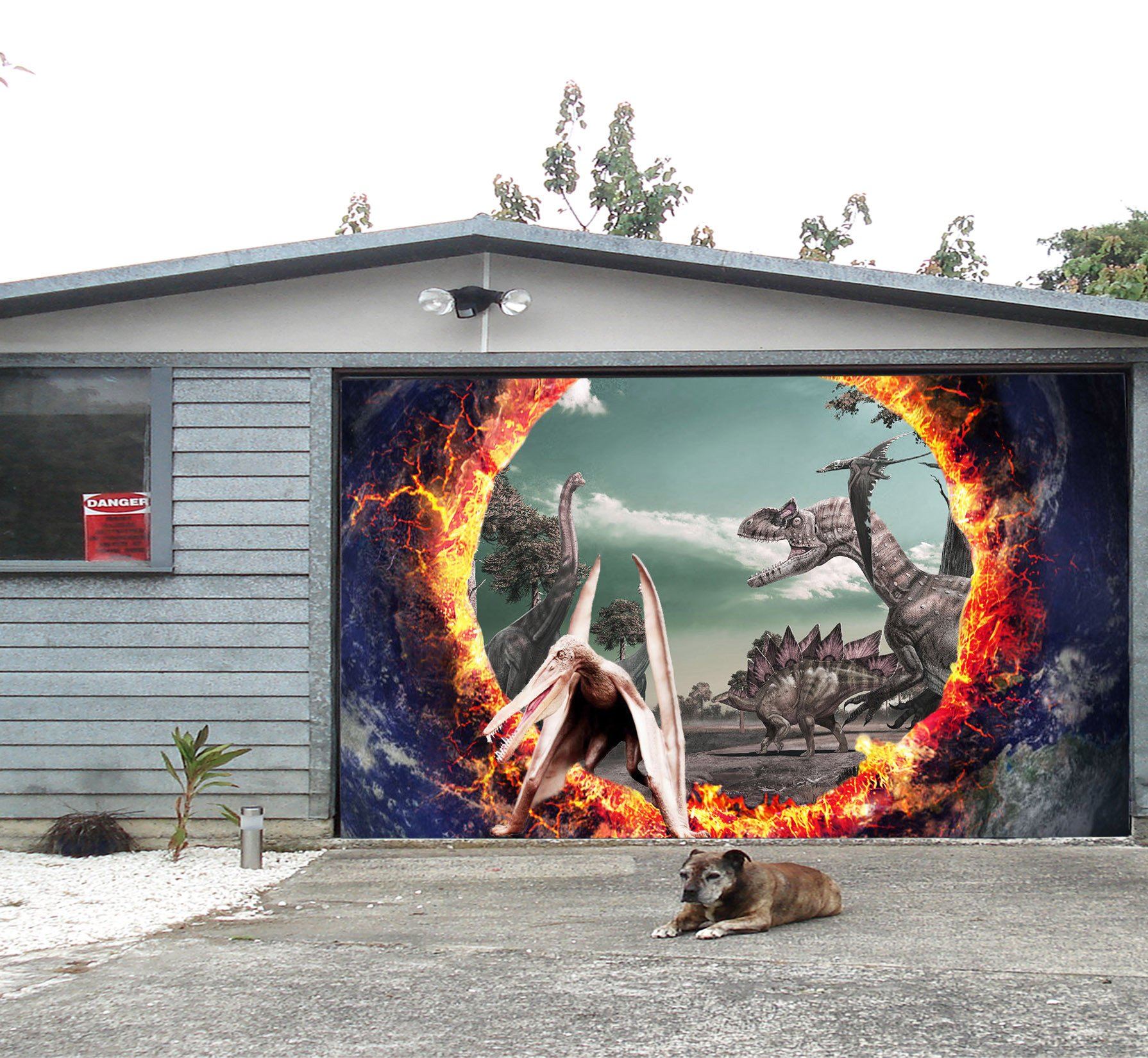 3D Dinosaur Era 405 Garage Door Mural Wallpaper AJ Wallpaper 
