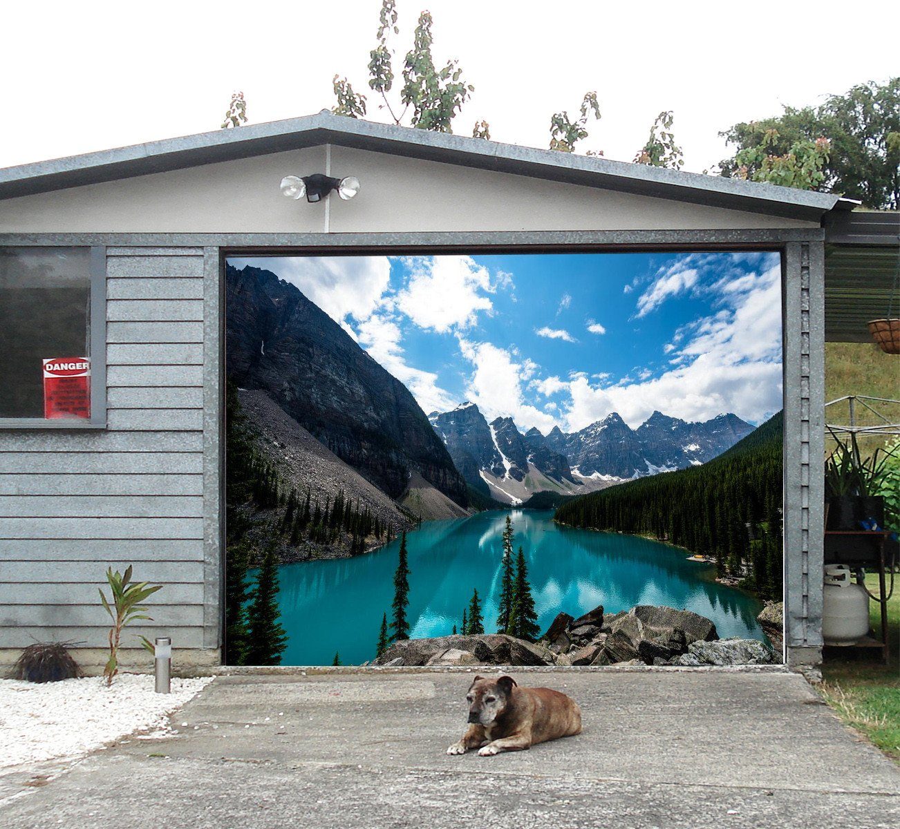 3D Snow Mountain Blue Lake 213 Garage Door Mural Wallpaper AJ Wallpaper 