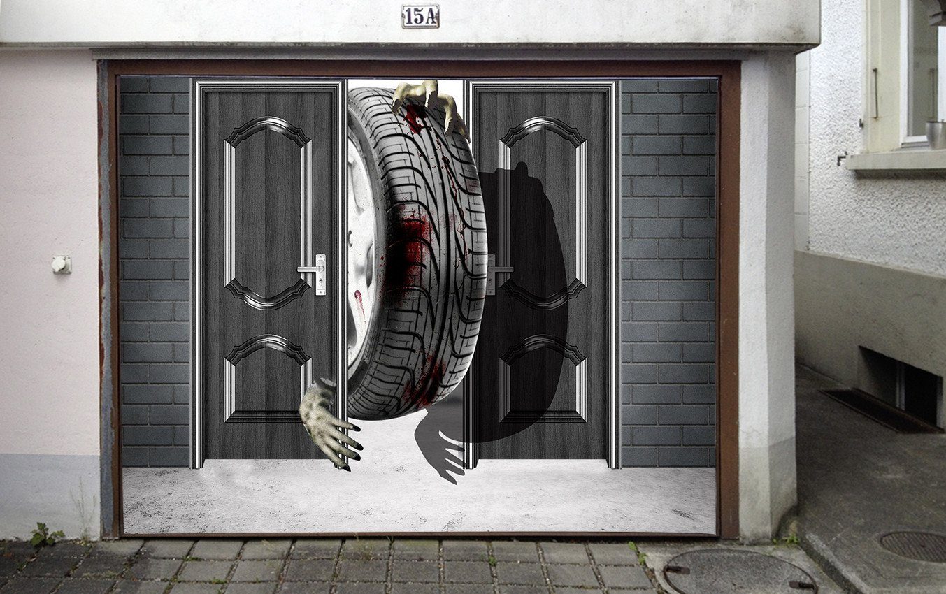 3D Gate Monster Tire 243 Garage Door Mural Wallpaper AJ Wallpaper 