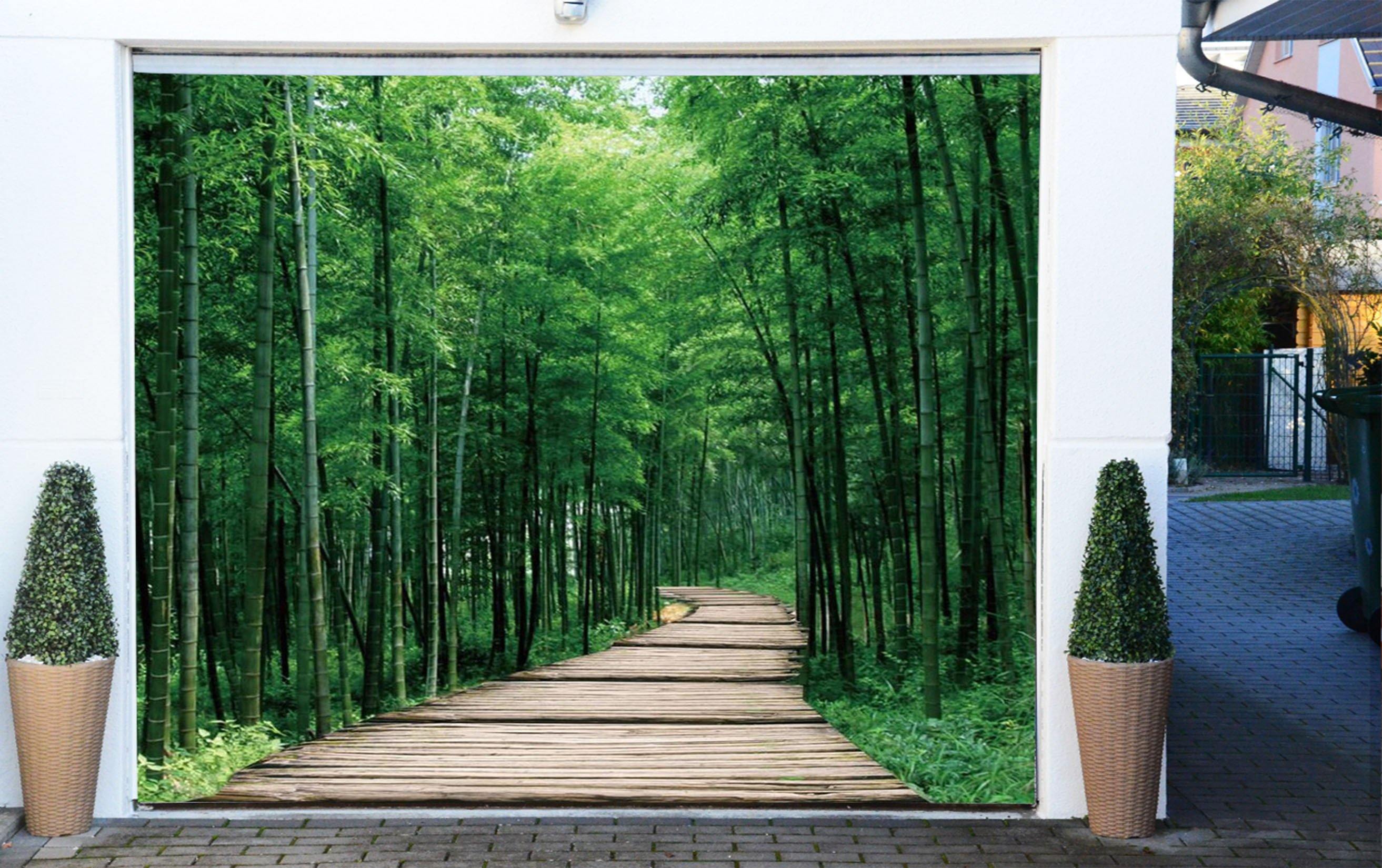 3D Bamboo Forest Wood Road 013 Garage Door Mural Wallpaper AJ Wallpaper 