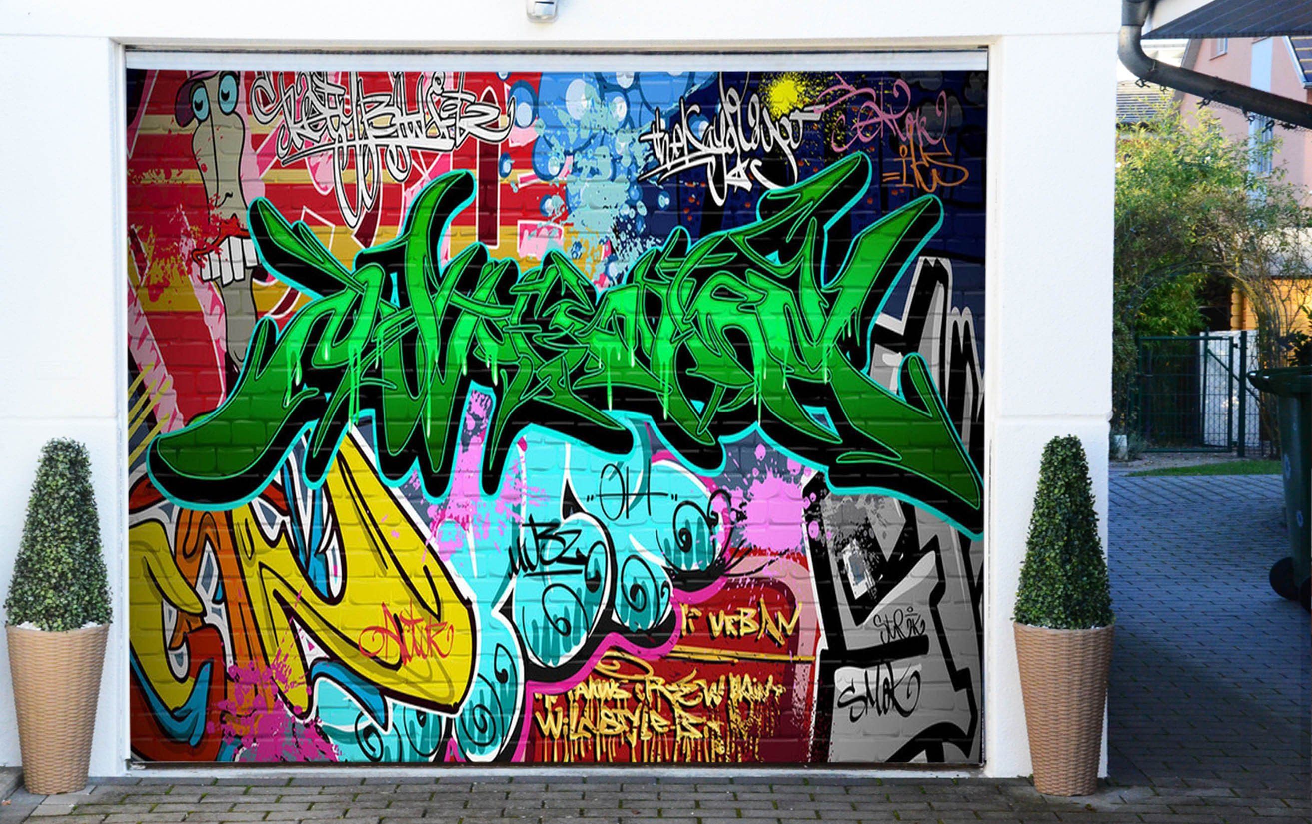 3D Fashion Graffiti 44 Garage Door Mural Wallpaper AJ Wallpaper 