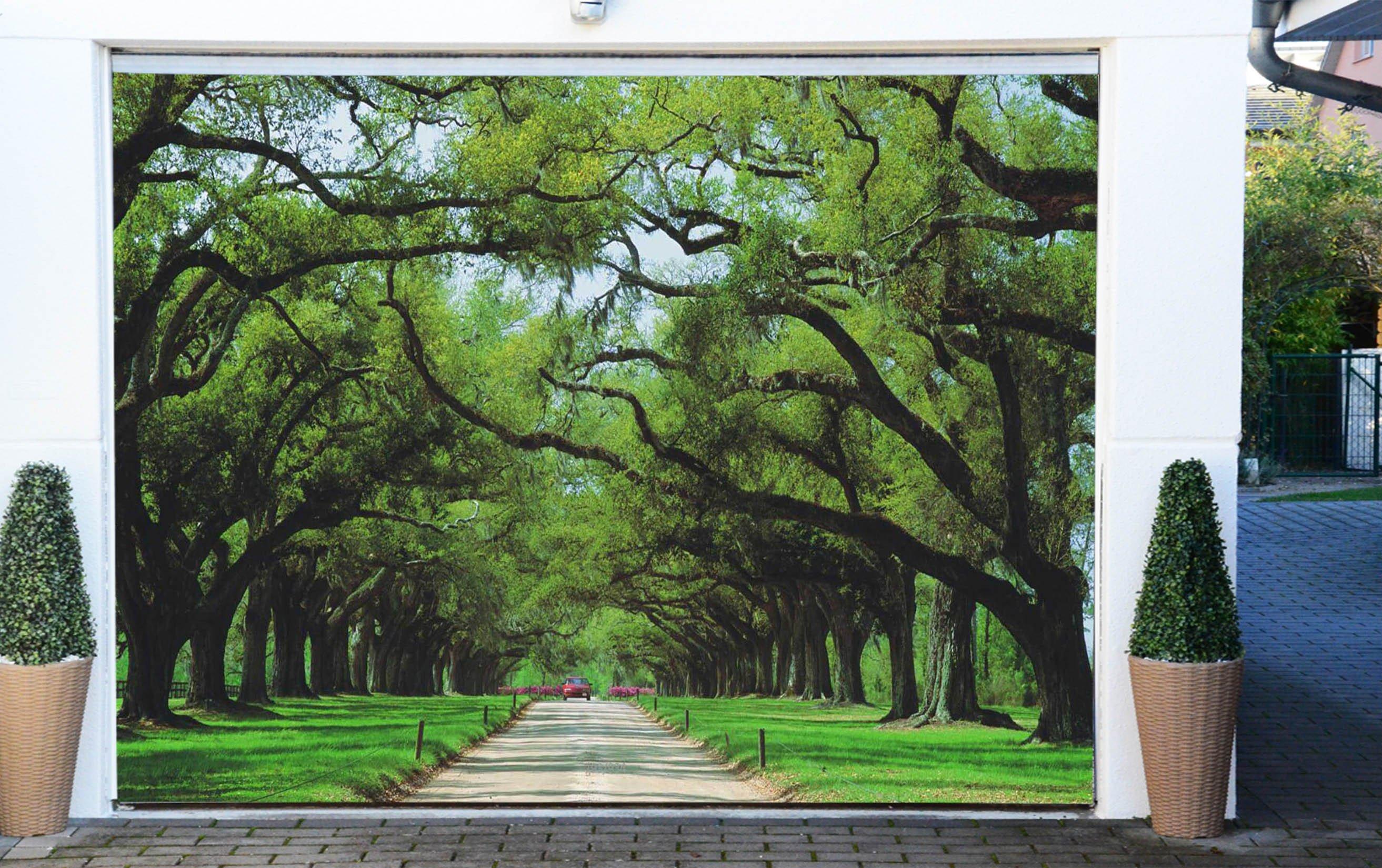 3D Roadside Lush Trees 84 Garage Door Mural Wallpaper AJ Wallpaper 