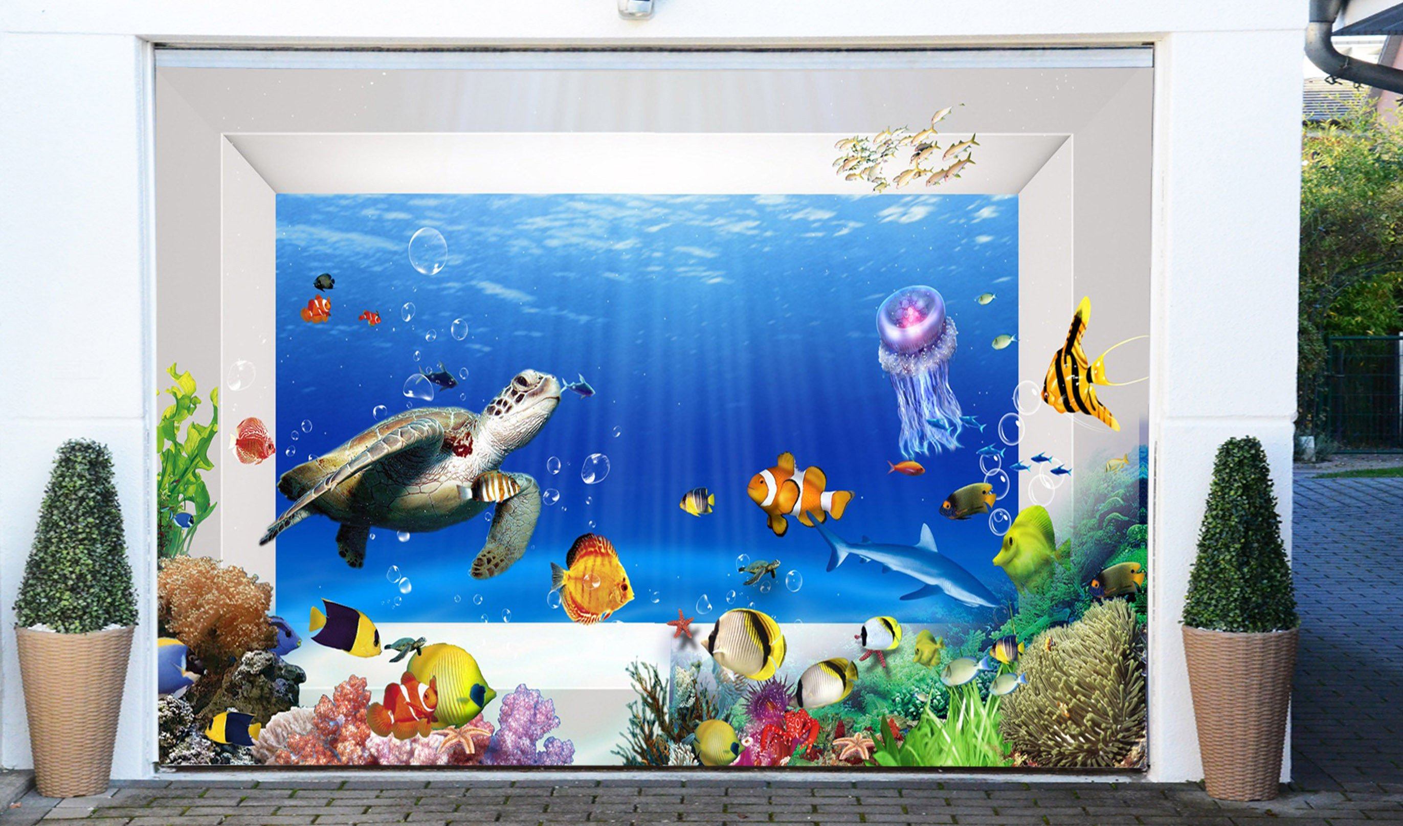 3D Color Ocean World 300 Garage Door Mural Wallpaper AJ Wallpaper 
