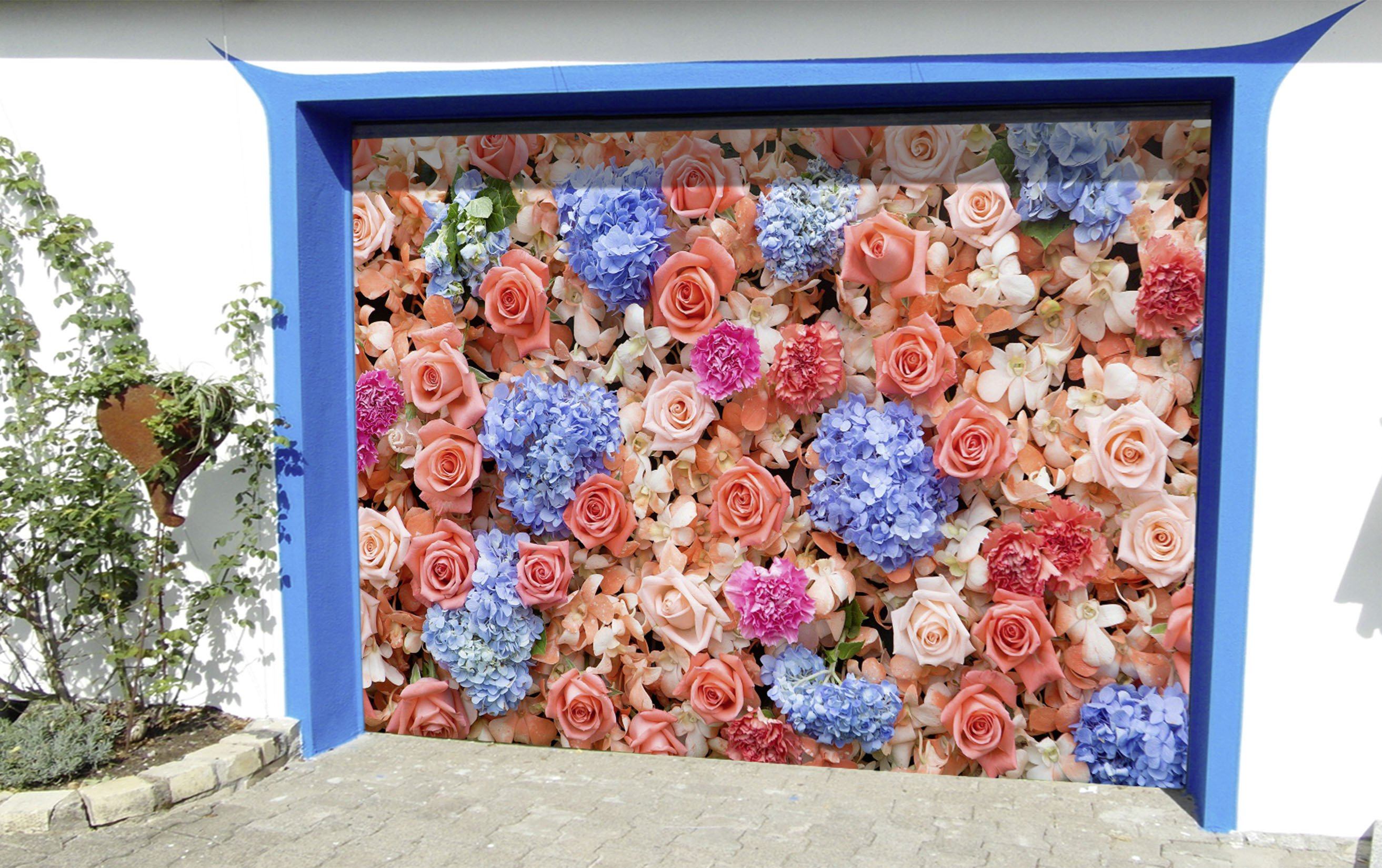 3D Colorful Flowers 416 Garage Door Mural Wallpaper AJ Wallpaper 