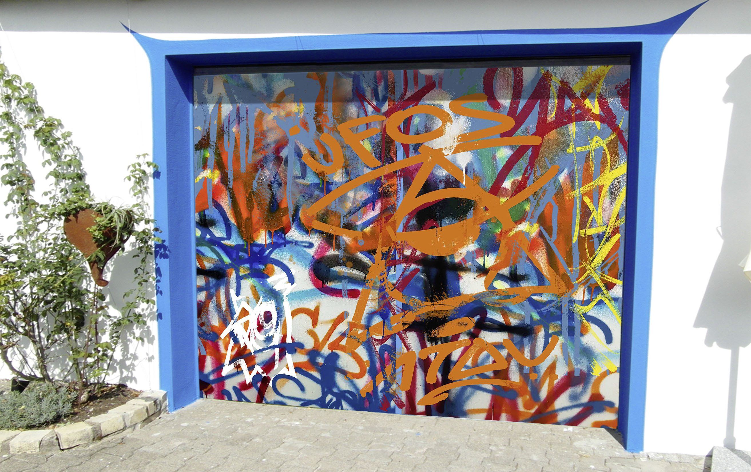 3D Graffiti Lines 92 Garage Door Mural Wallpaper AJ Wallpaper 