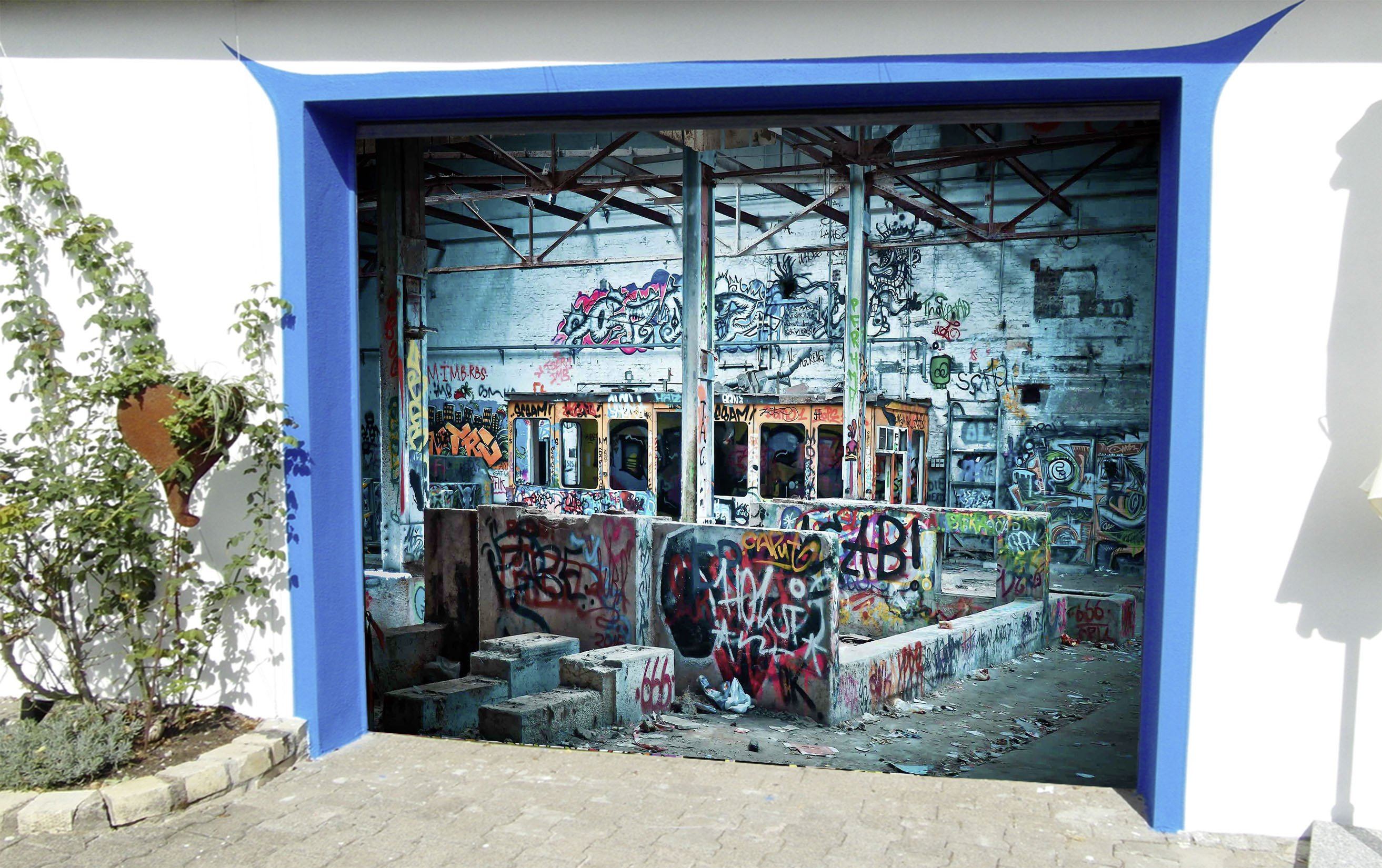 3D Graffiti Area 90 Garage Door Mural Wallpaper AJ Wallpaper 