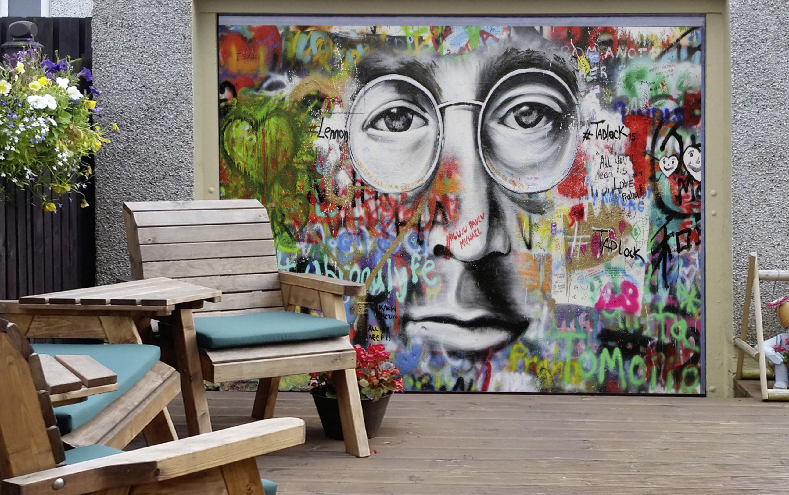 3D Graffiti Man Face 409 Garage Door Mural Wallpaper AJ Wallpaper 